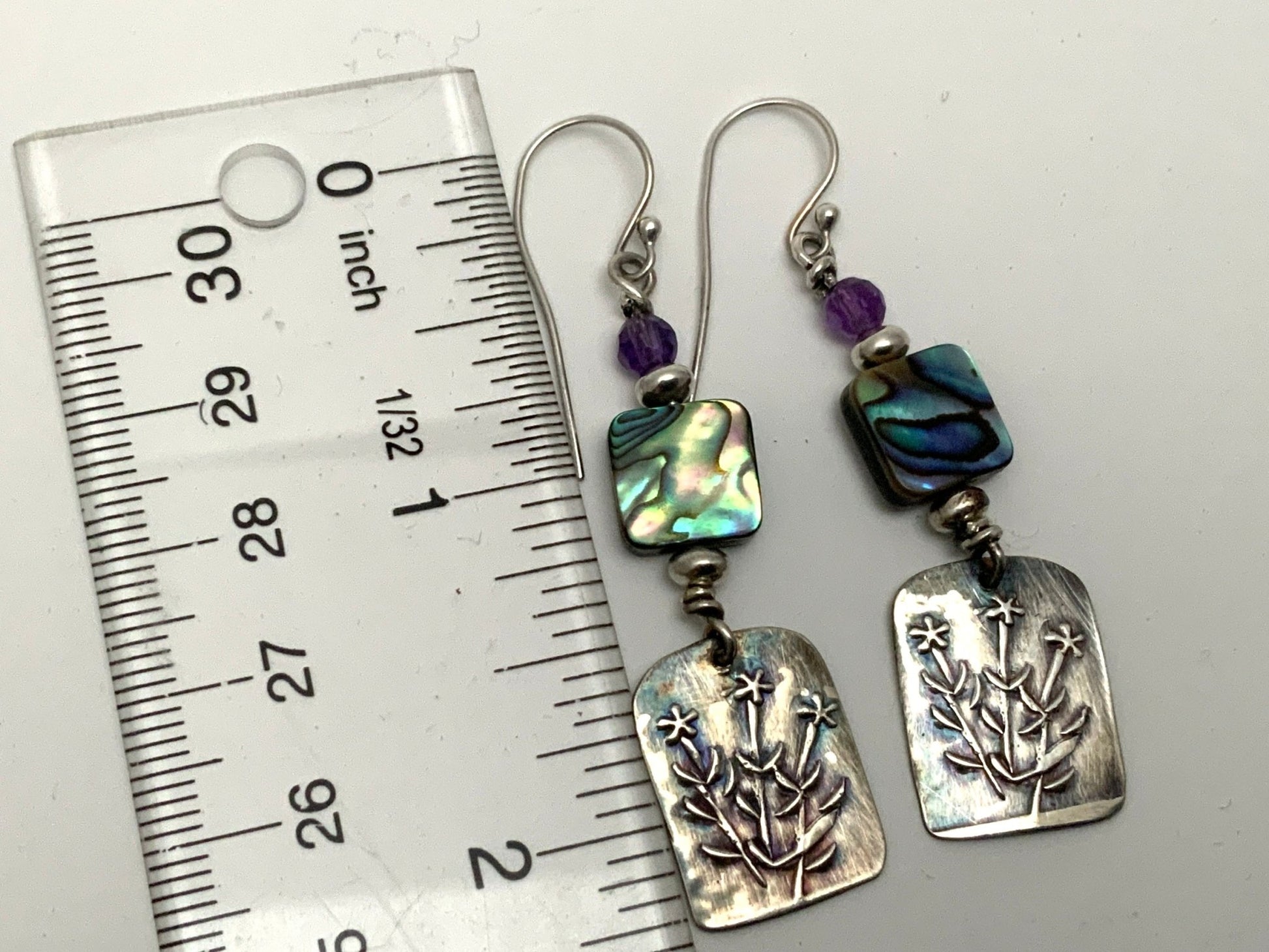 Appalachian Beauties Sterling Silver Earrings with Abalone - Evitts Creek Arts