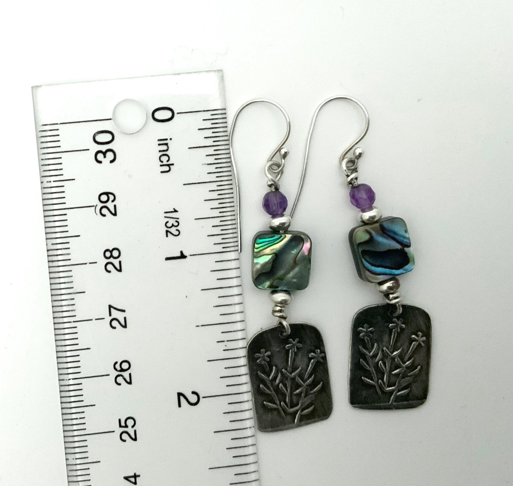 Appalachian Beauties Sterling Silver Earrings with Abalone - Evitts Creek Arts