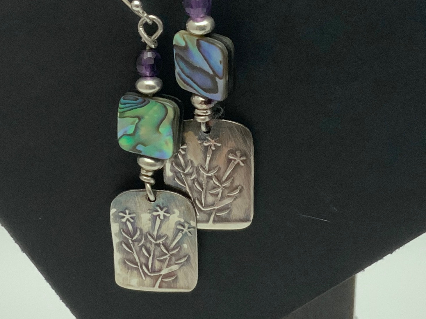 Appalachian Beauties Sterling Silver Earrings with Abalone - Evitts Creek Arts