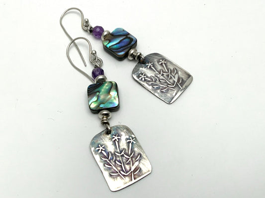 Appalachian Beauties Sterling Silver Earrings with Abalone - Evitts Creek Arts