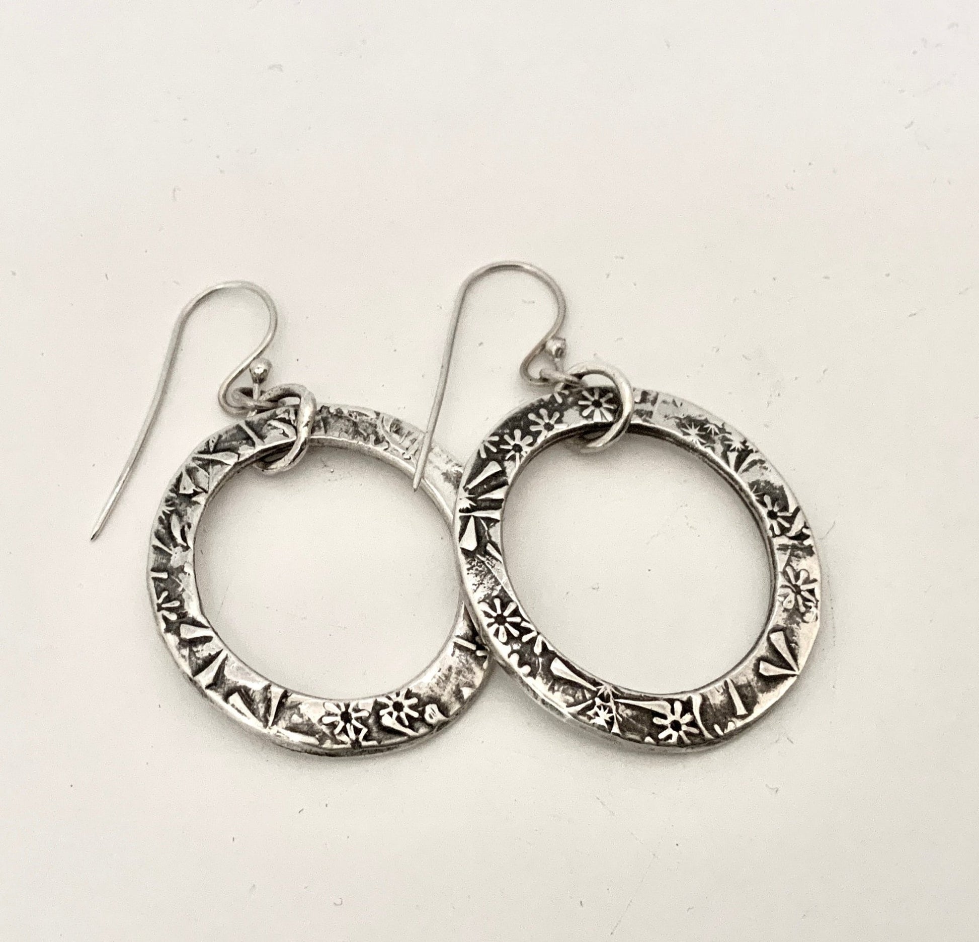 Chunky Sterling Hoops - Evitts Creek Arts
