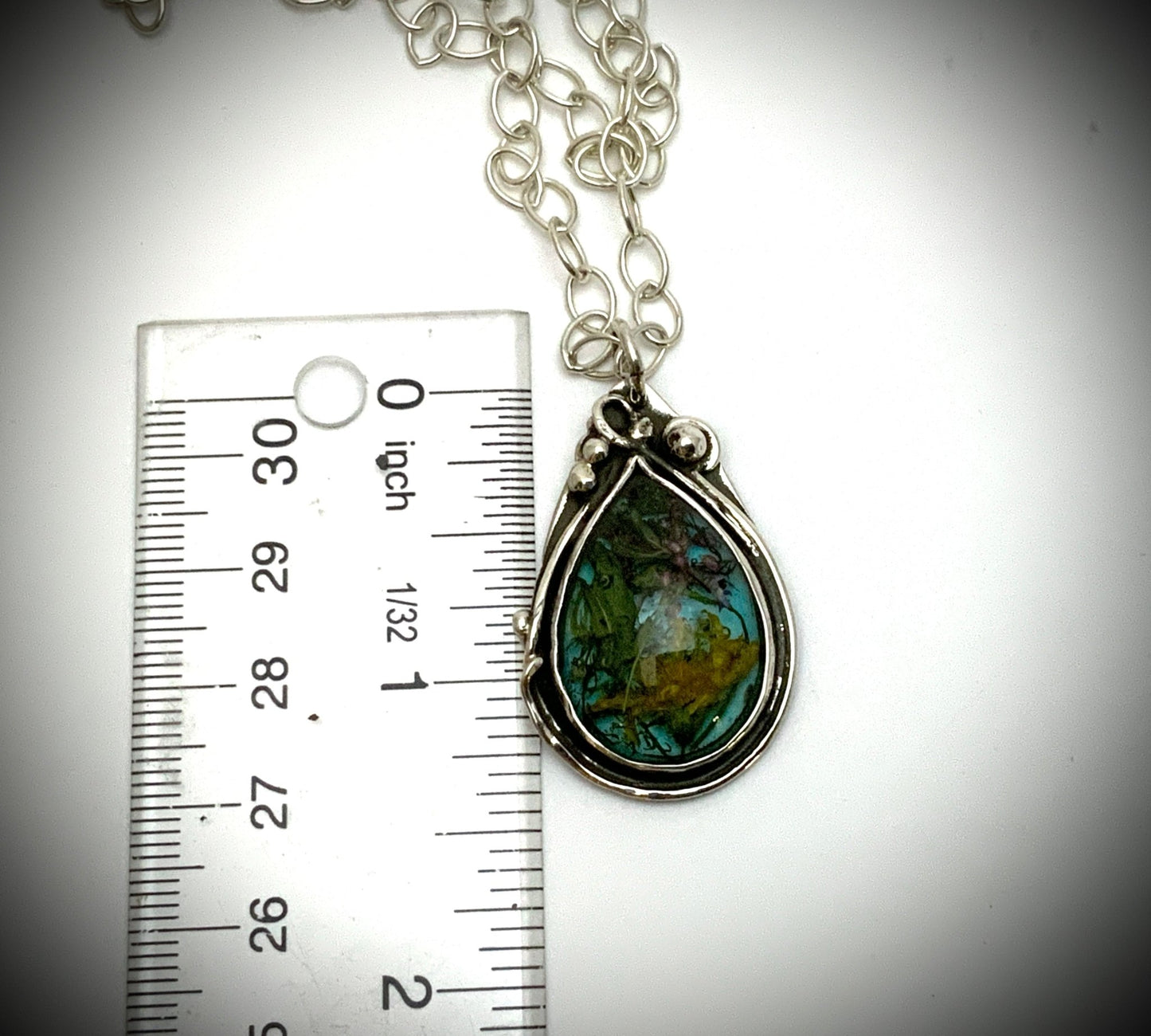 Gathered Sterling Silver Pendant and 18” Chain - Evitts Creek Arts