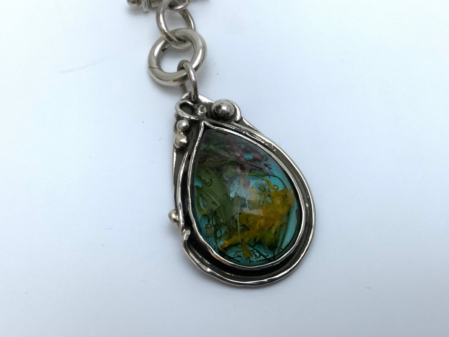 Gathered Sterling Silver Pendant and 18” Chain - Evitts Creek Arts