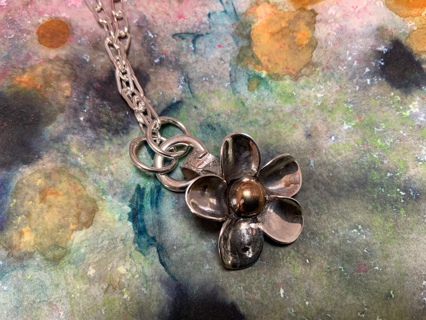 Hand forged Silver Flower - Evitts Creek Arts