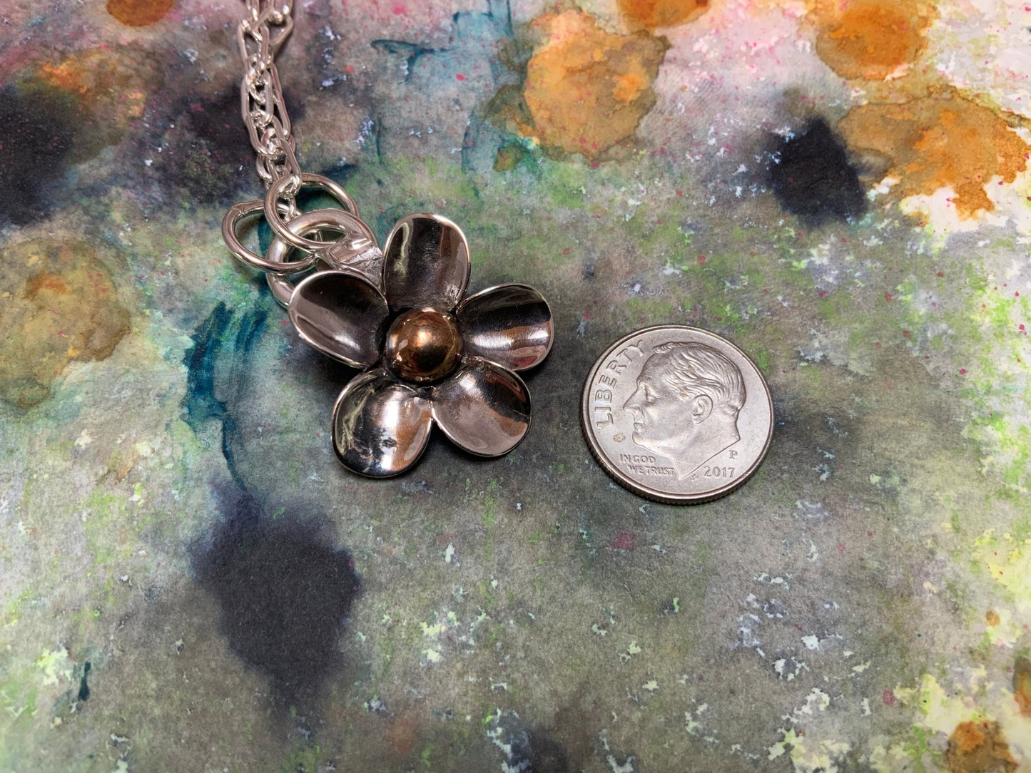 Hand forged Silver Flower - Evitts Creek Arts