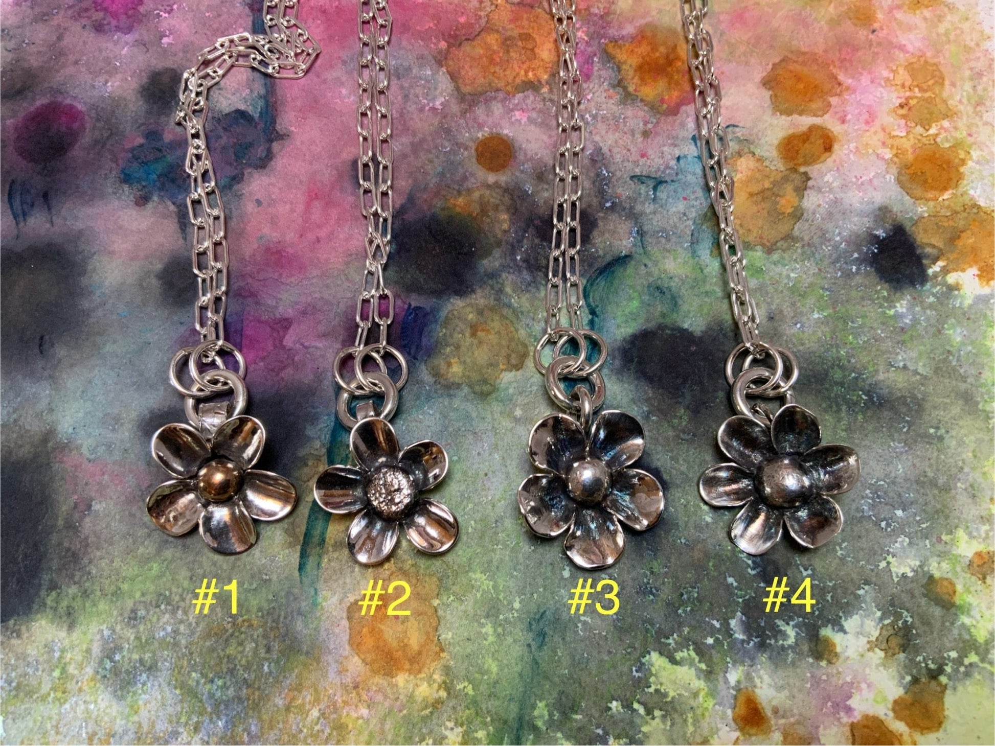 Hand forged Silver Flower - Evitts Creek Arts