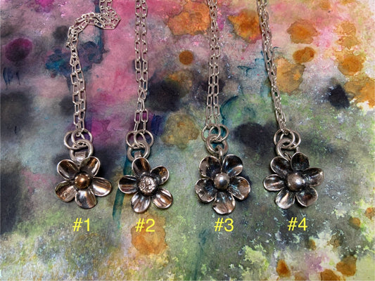 Hand forged Silver Flower - Evitts Creek Arts