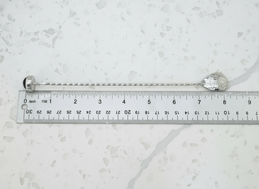 Handmade Silver Spoon with Gathered Series Cabochon - Culinary Gift - Evitts Creek Arts