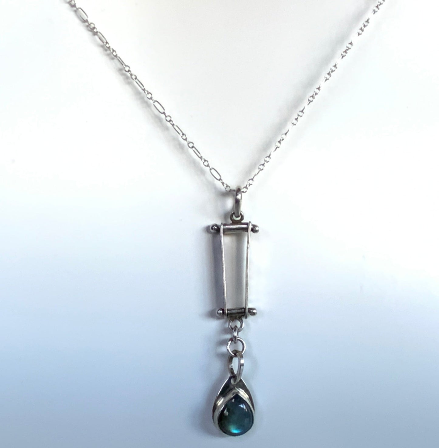 Labradorite Pendant with Secret Garden Pattern - Evitts Creek Arts