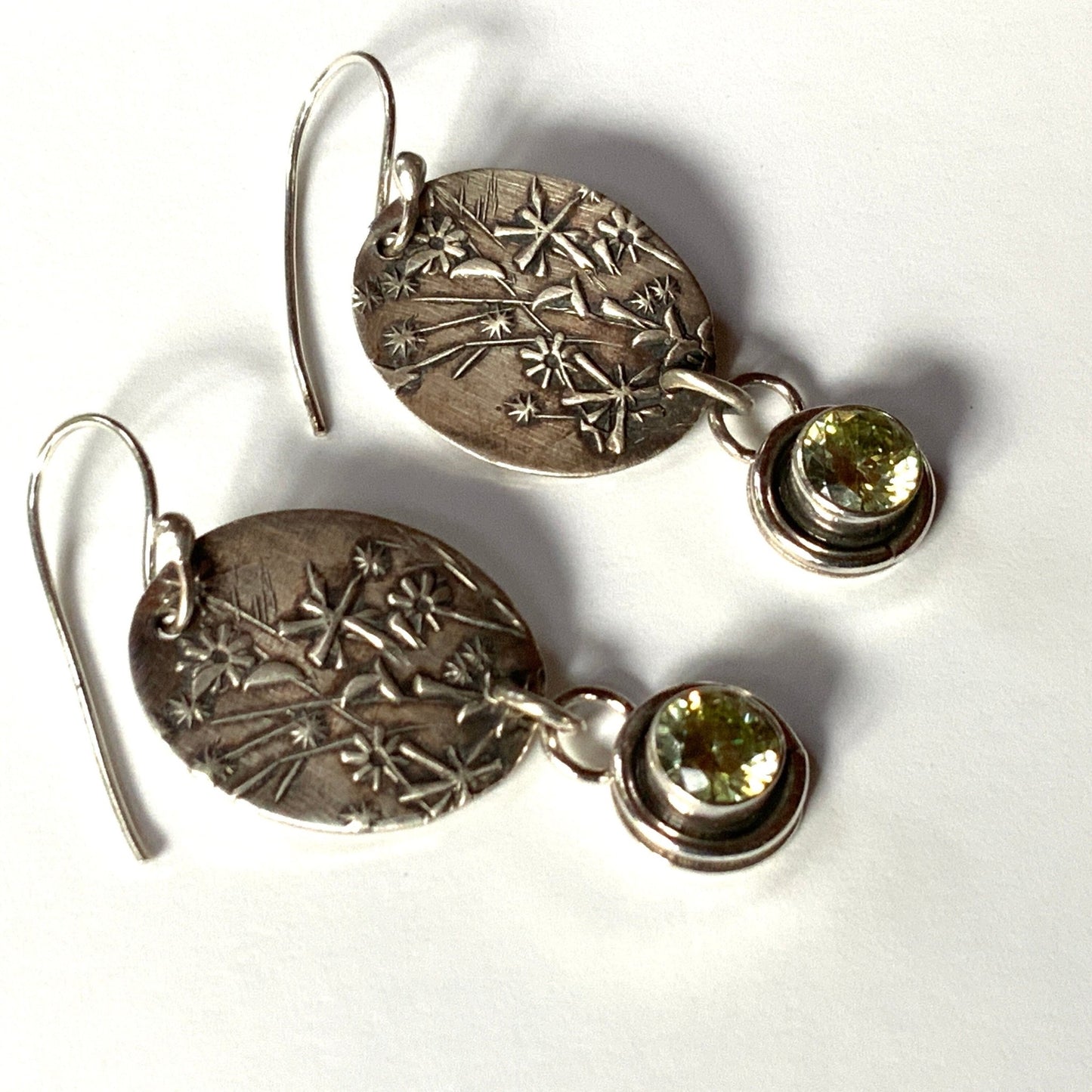 Native Aster Wildflower Silver Earrings - Evitts Creek Arts
