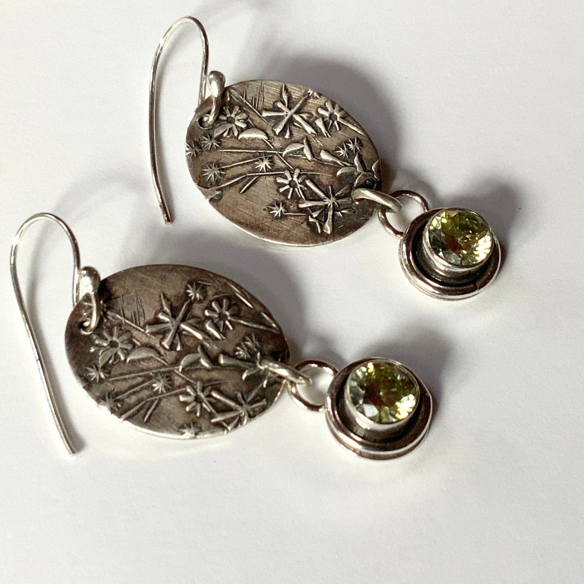 Native Aster Wildflower Silver Earrings - Evitts Creek Arts
