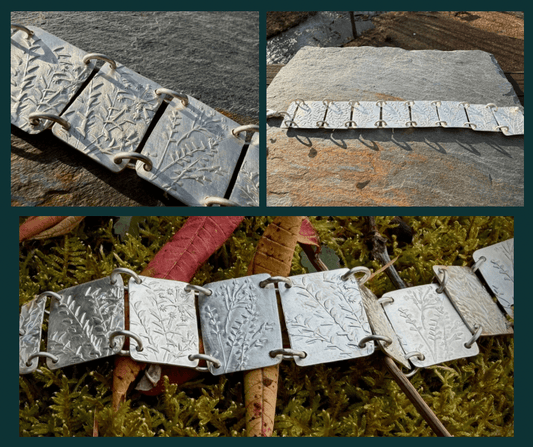 Native Wildflowers Sterling Silver Bracelet size Medium/Large| Evitts Creek Arts - Evitts Creek Arts