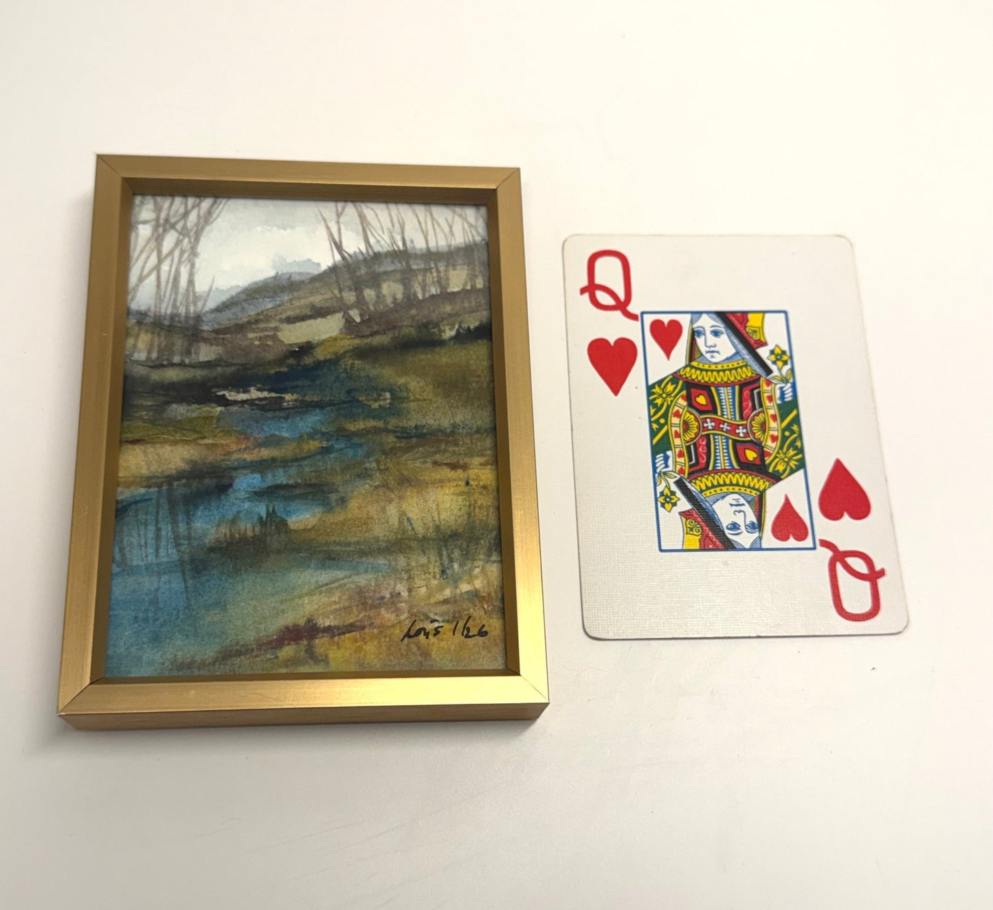 Original Landscape Study #2| Miniature Watercolor Painting-Framed 3x4 frame - Evitts Creek Arts