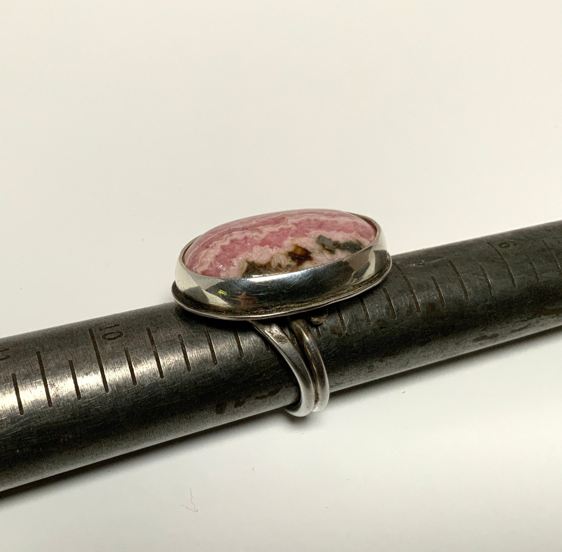 Pink Mooakite Rhodochrosite Ring Size 8 - Evitts Creek Arts