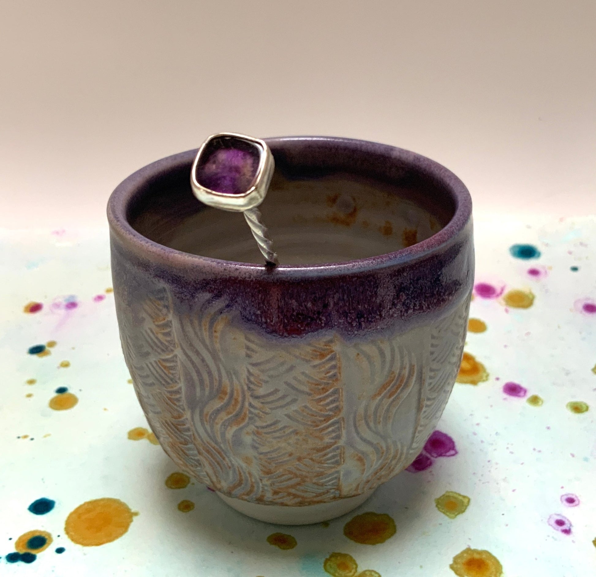 Artisan Silverware: Handmade Silver Spoon with Amethyst Gemstone - Perfect Gift for Culinary Enthusiasts - Evitts Creek Arts