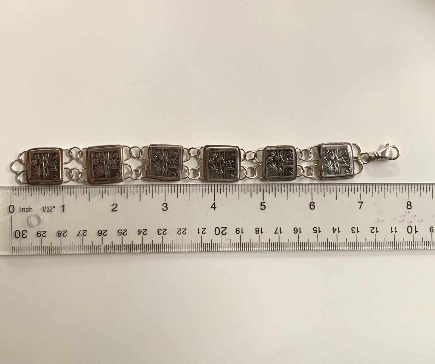 Sterling Silver Bracelet Embossed Artisan Handmade - Evitts Creek Arts