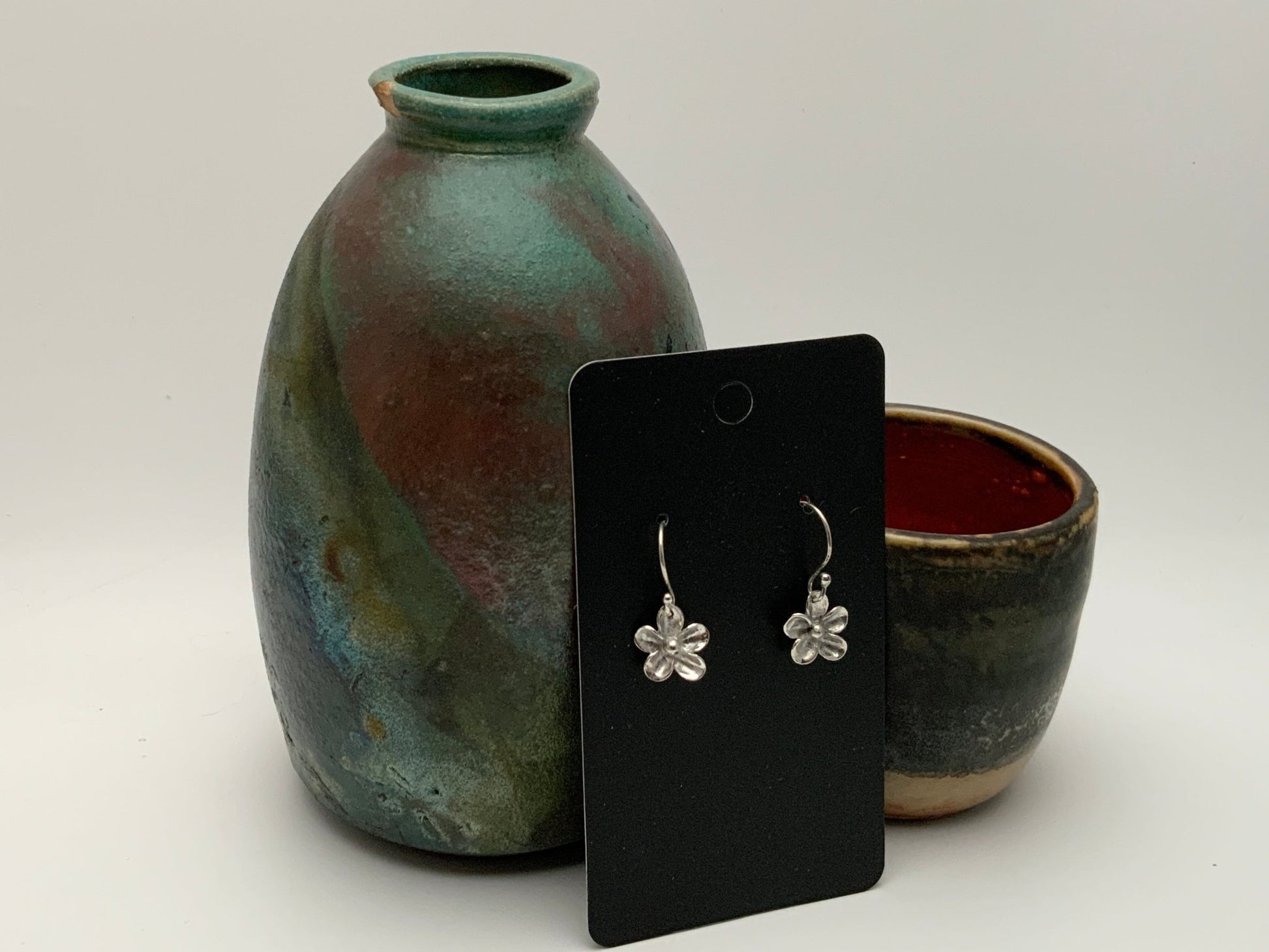 Tiny Flower Earrings | Handmade Sterling Silver by Evitts Creek Arts - Evitts Creek Arts