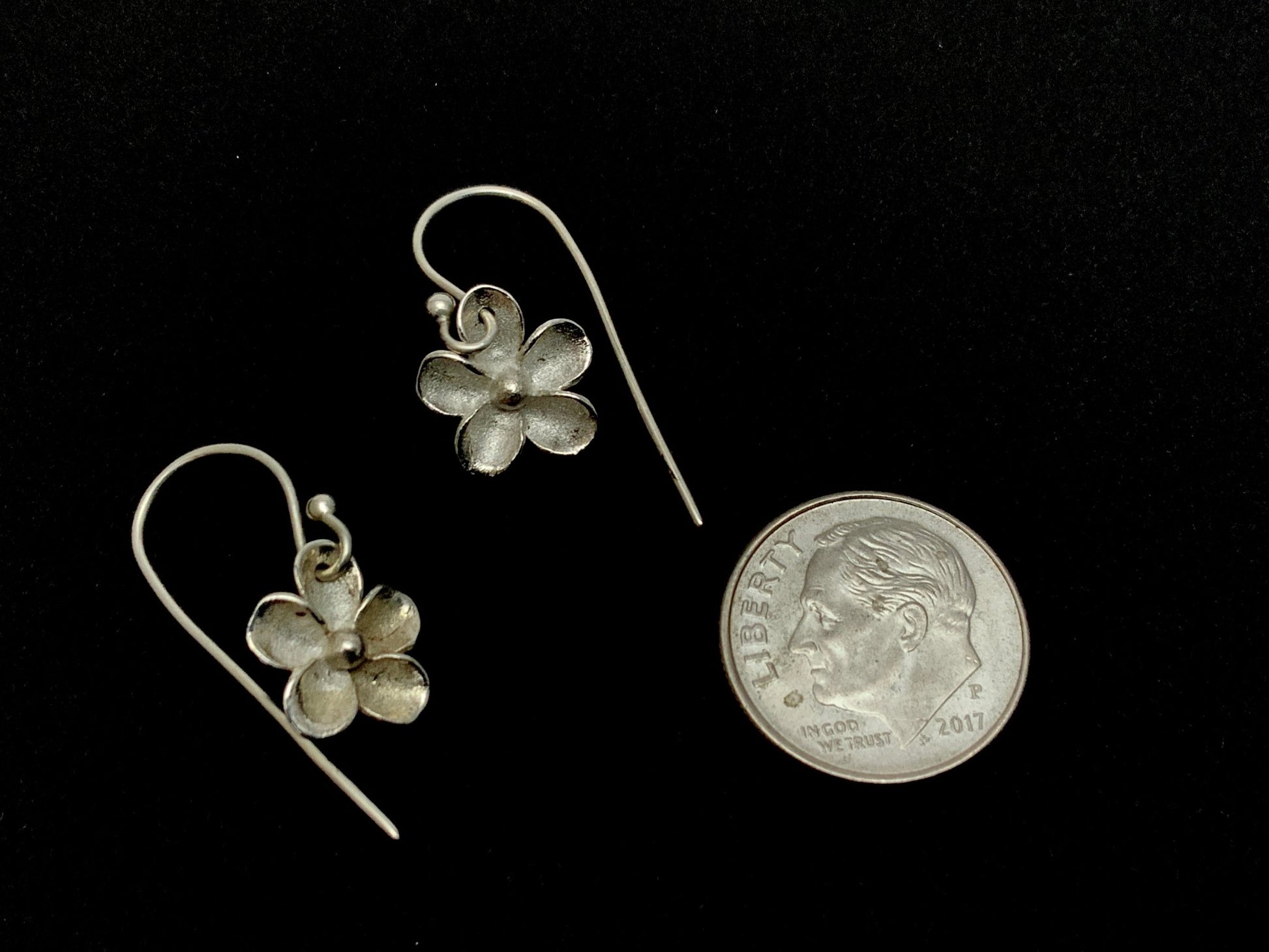 Tiny Flower Earrings | Handmade Sterling Silver by Evitts Creek Arts - Evitts Creek Arts