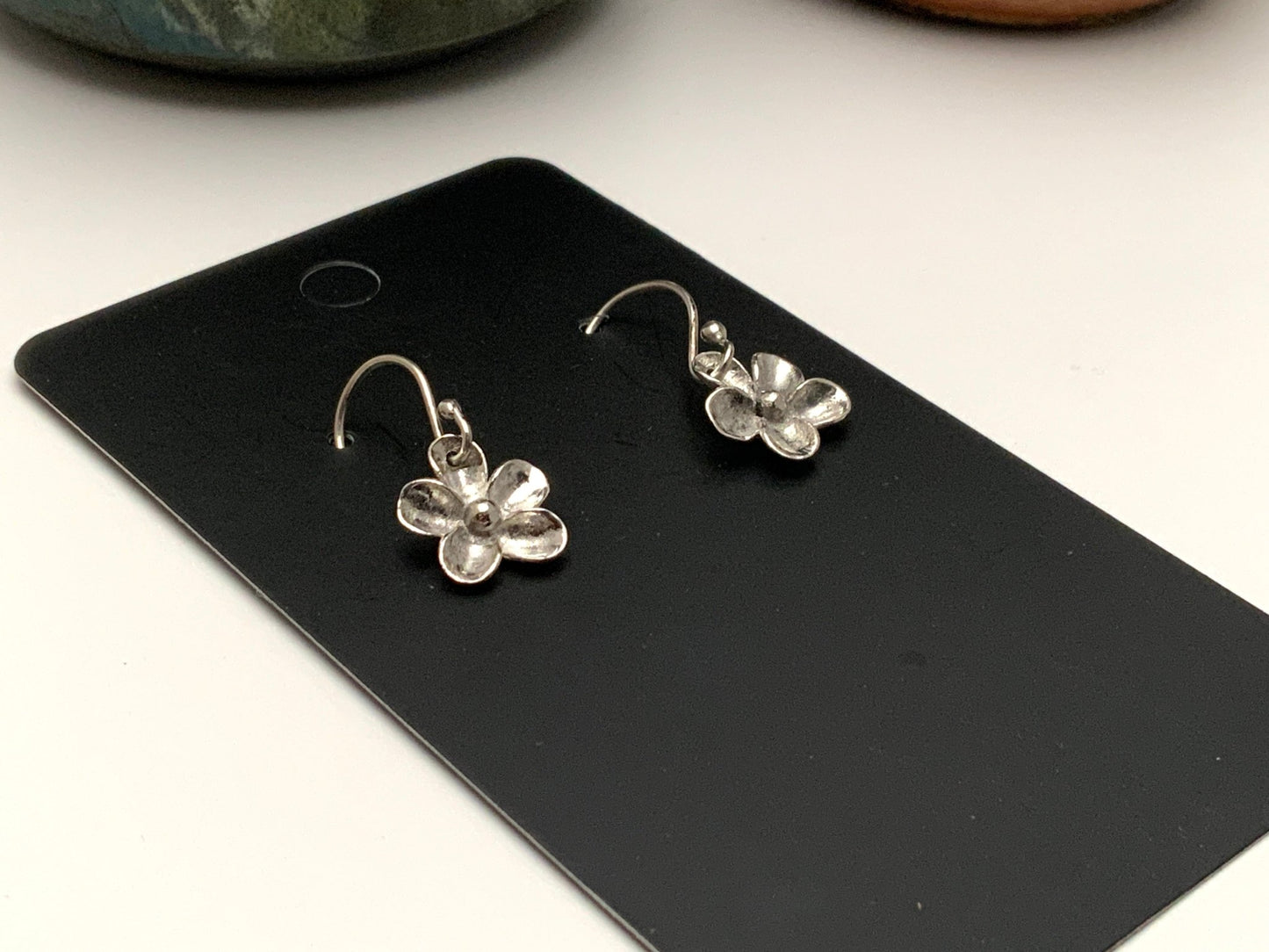 Tiny Flower Earrings | Handmade Sterling Silver by Evitts Creek Arts - Evitts Creek Arts