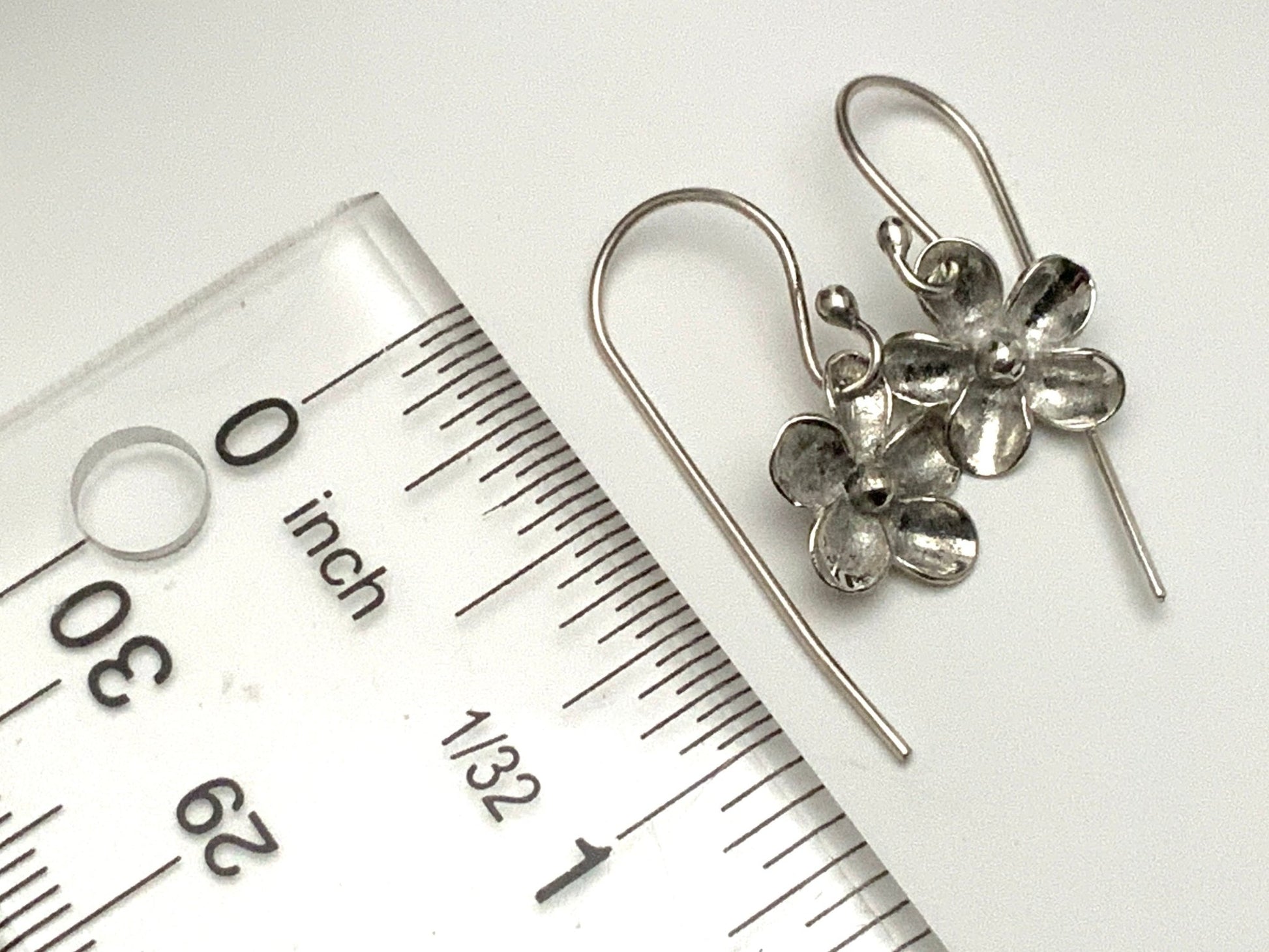 Tiny Flower Earrings | Handmade Sterling Silver by Evitts Creek Arts - Evitts Creek Arts
