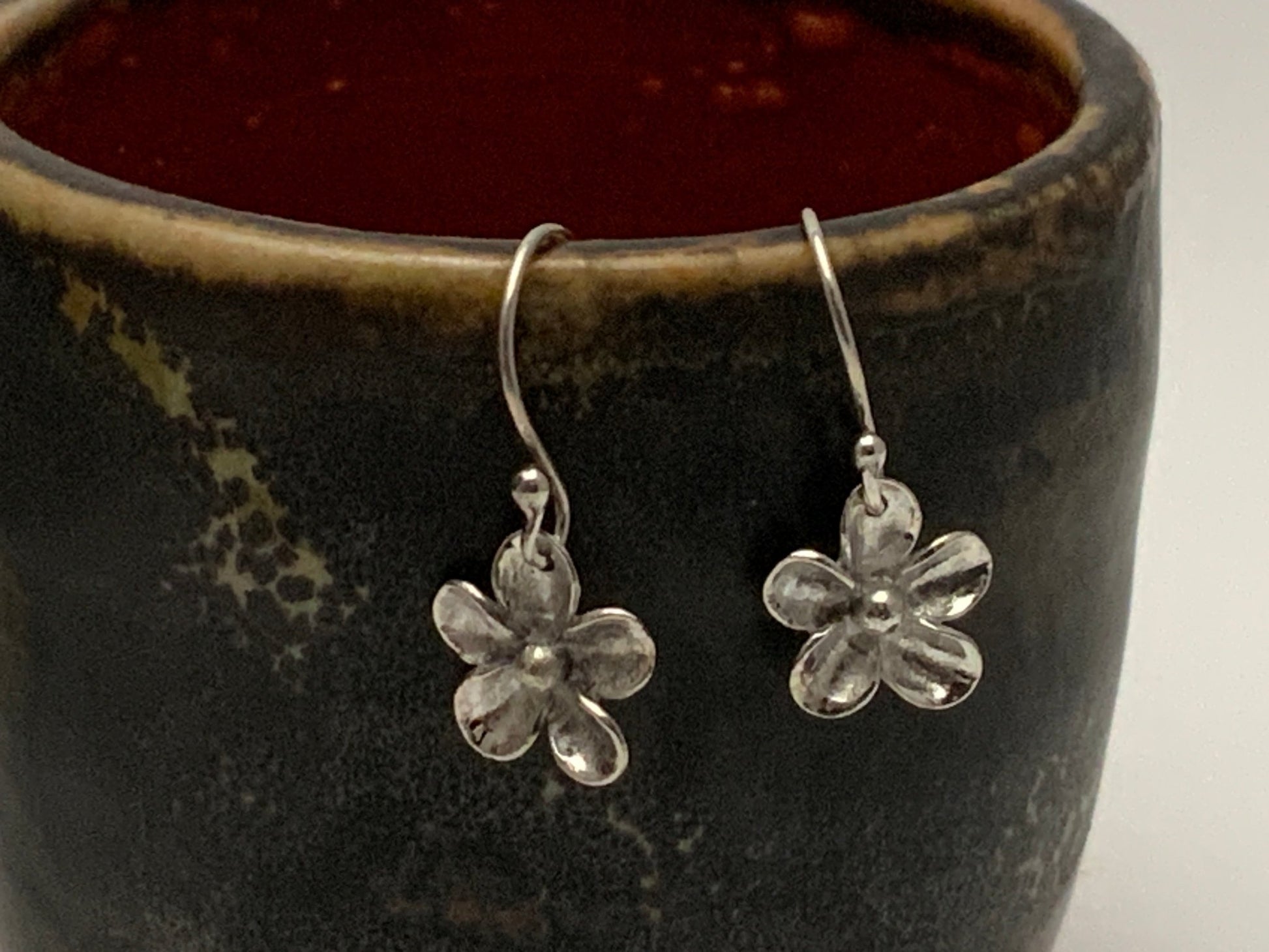 Tiny Flower Earrings | Handmade Sterling Silver by Evitts Creek Arts - Evitts Creek Arts
