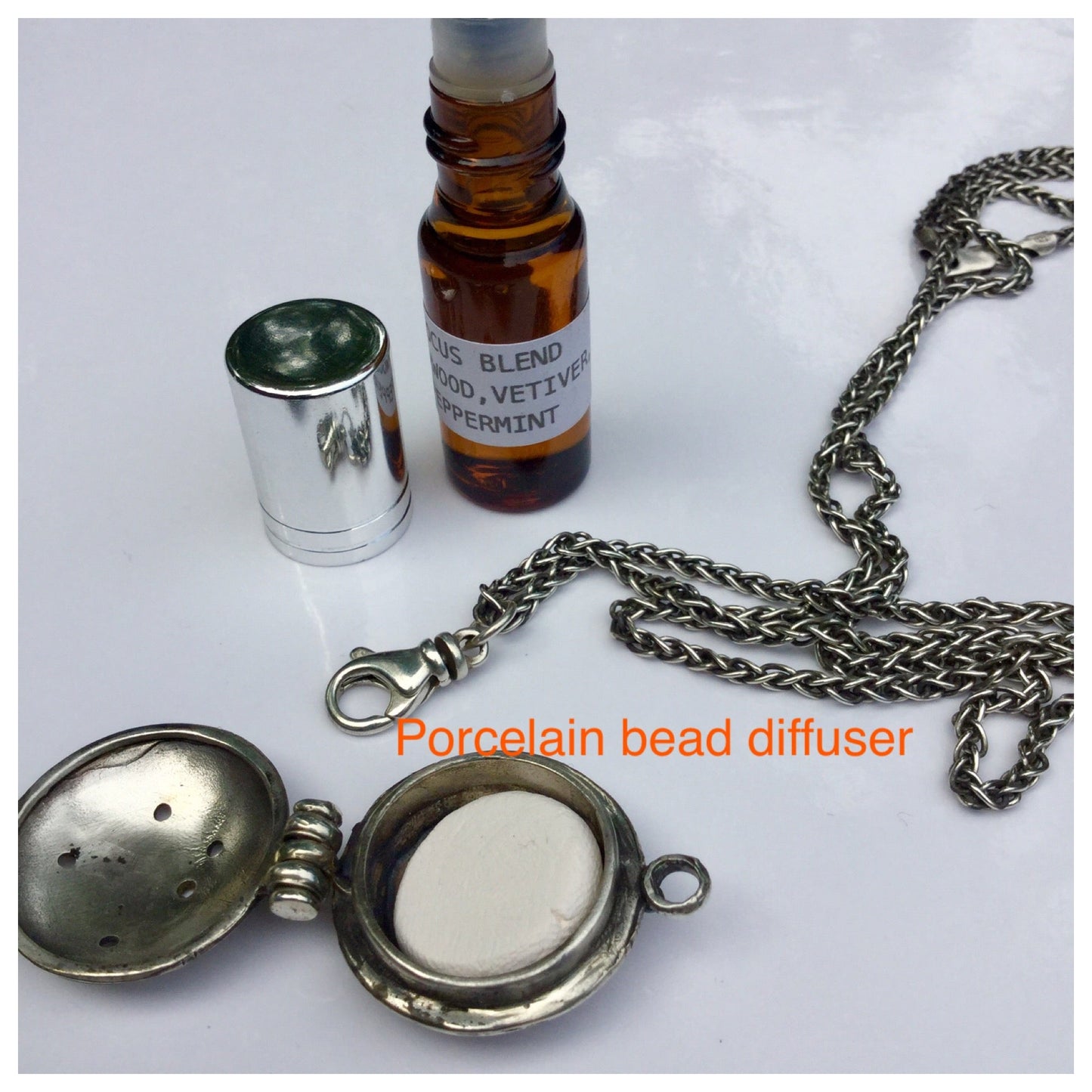 Handmade Sterling Silver Aromatherapy Essential Oil Locket Necklace - Evitts Creek Arts