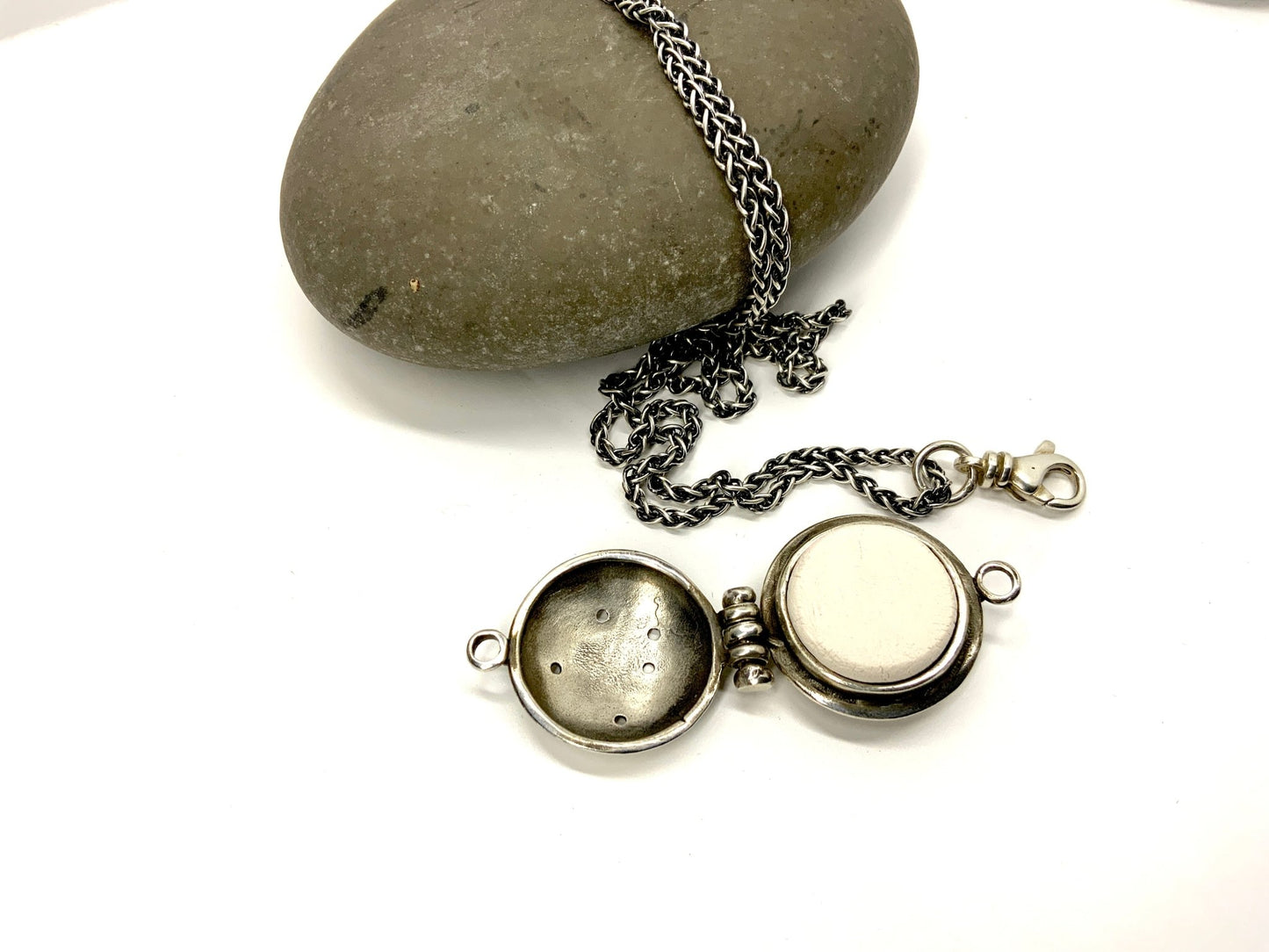 Handmade Sterling Silver Aromatherapy Essential Oil Locket Necklace - Evitts Creek Arts