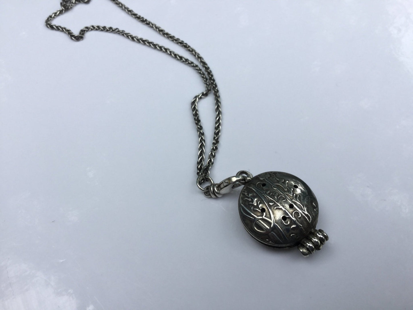 Handmade Sterling Silver Aromatherapy Essential Oil Locket Necklace - Evitts Creek Arts