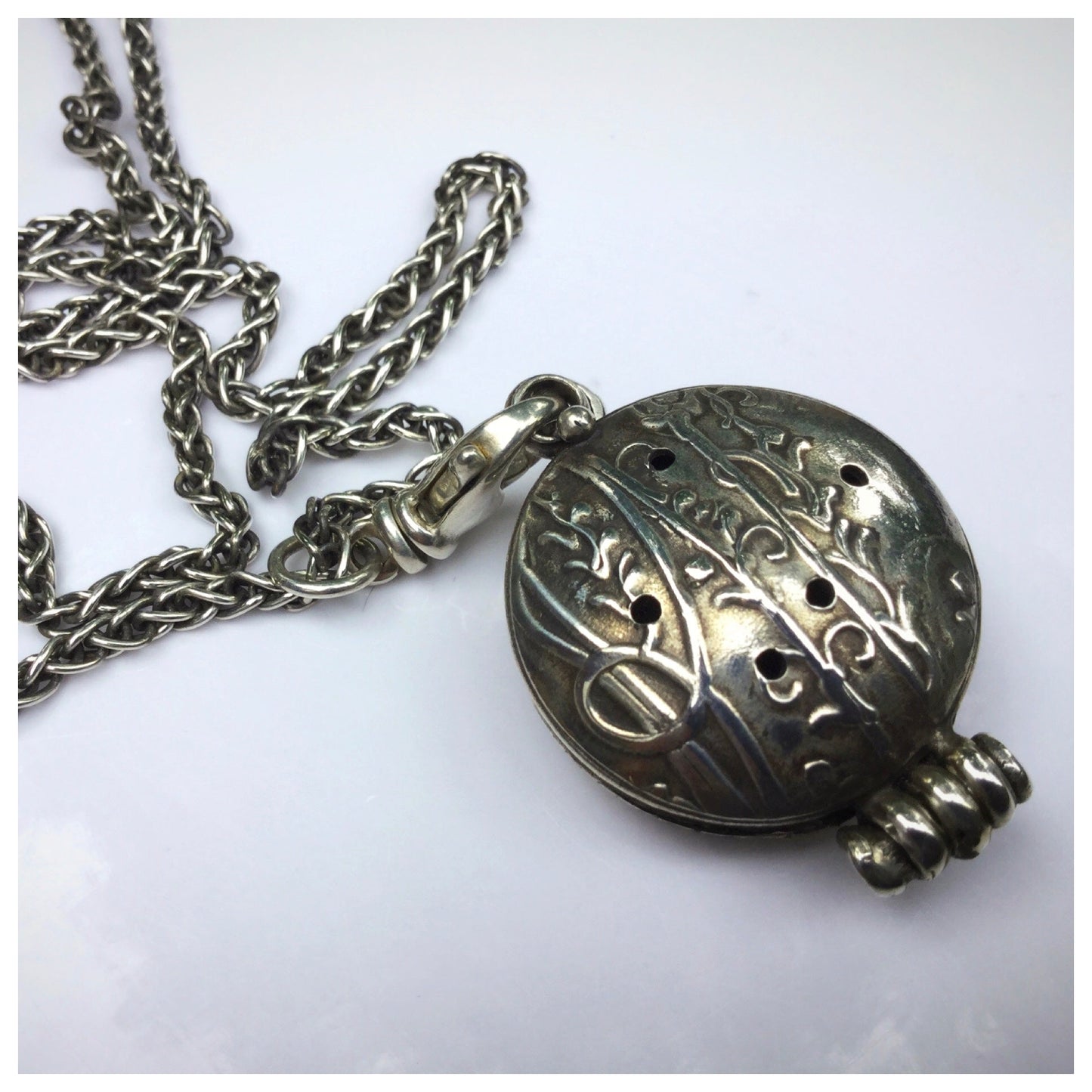 Handmade Sterling Silver Aromatherapy Essential Oil Locket Necklace - Evitts Creek Arts