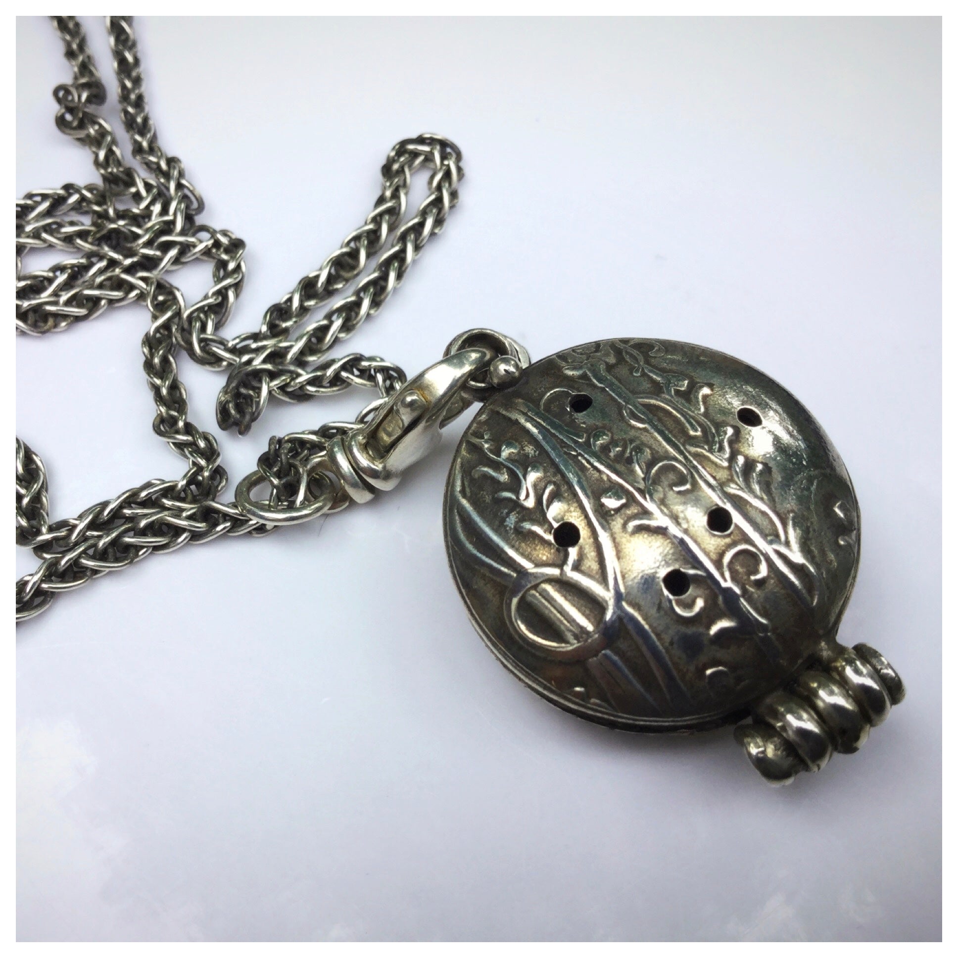 Handmade Sterling Silver Aromatherapy Essential Oil Locket Necklace - Evitts Creek Arts