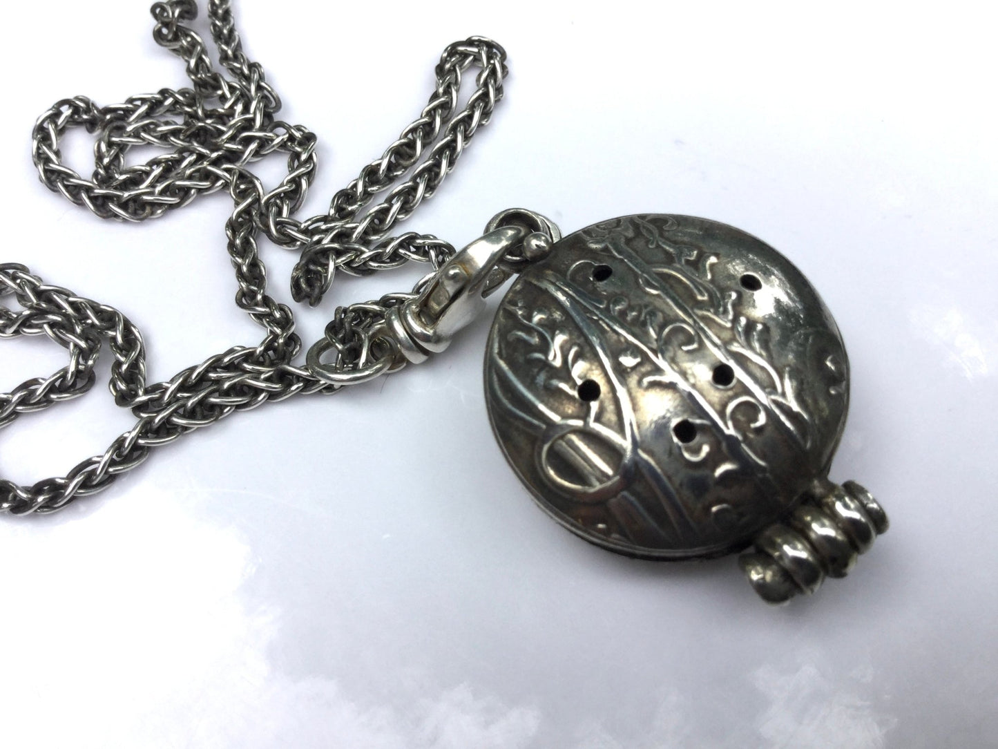 Handmade Sterling Silver Aromatherapy Essential Oil Locket Necklace - Evitts Creek Arts