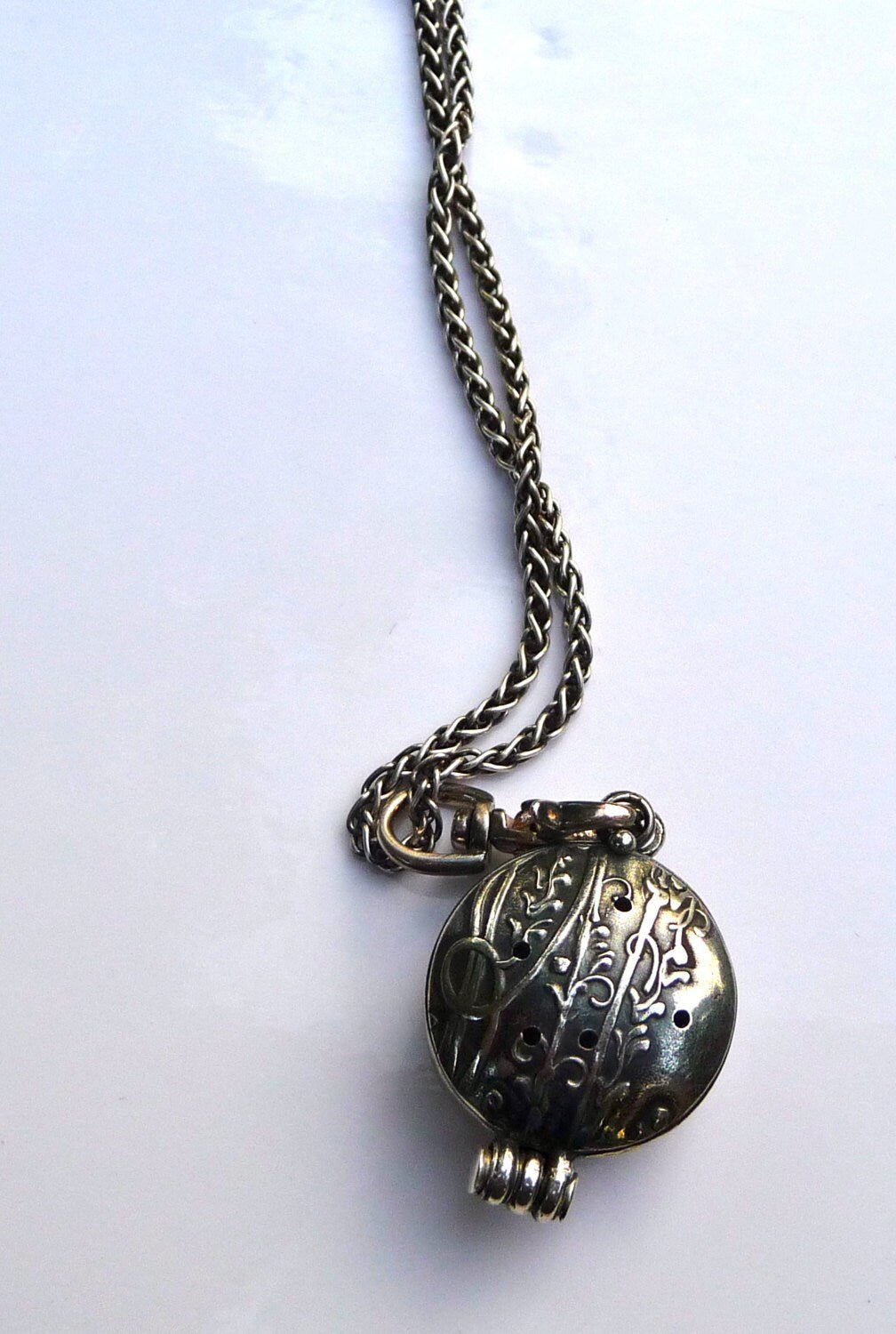 Handmade Sterling Silver Aromatherapy Essential Oil Locket Necklace - Evitts Creek Arts