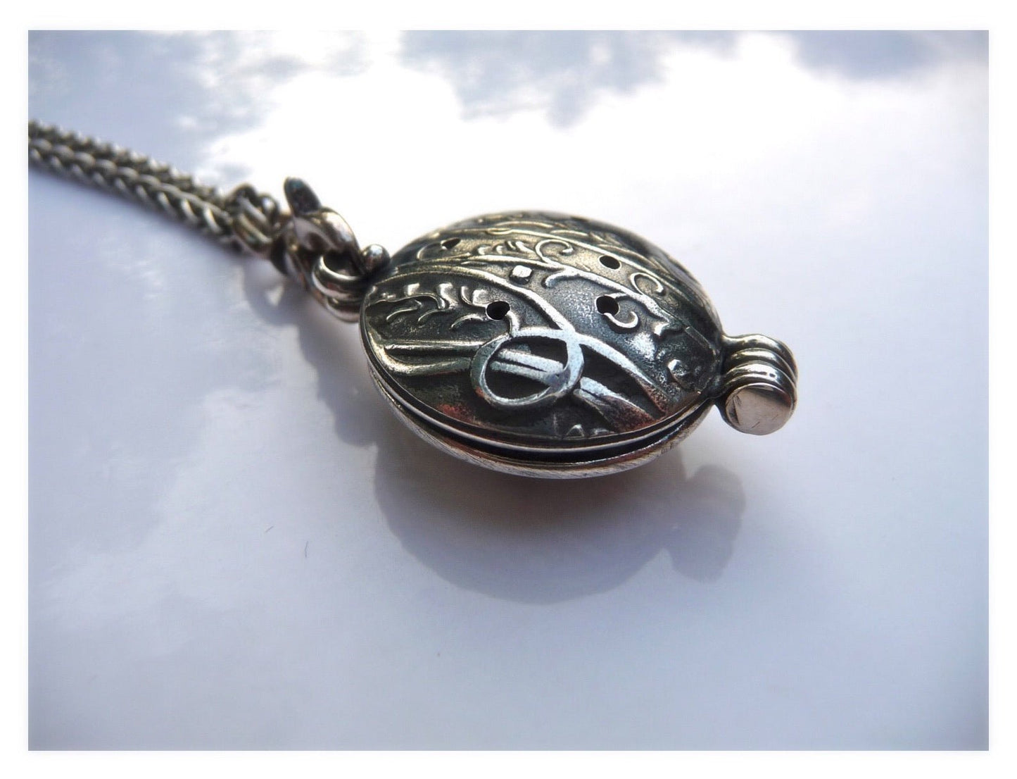 Handmade Sterling Silver Aromatherapy Essential Oil Locket Necklace - Evitts Creek Arts