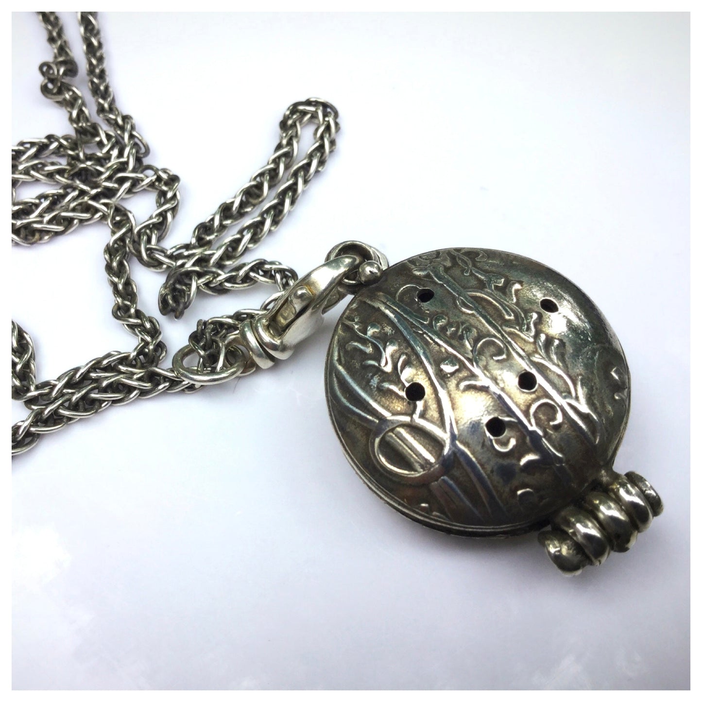 Handmade Sterling Silver Aromatherapy Essential Oil Locket Necklace - Evitts Creek Arts