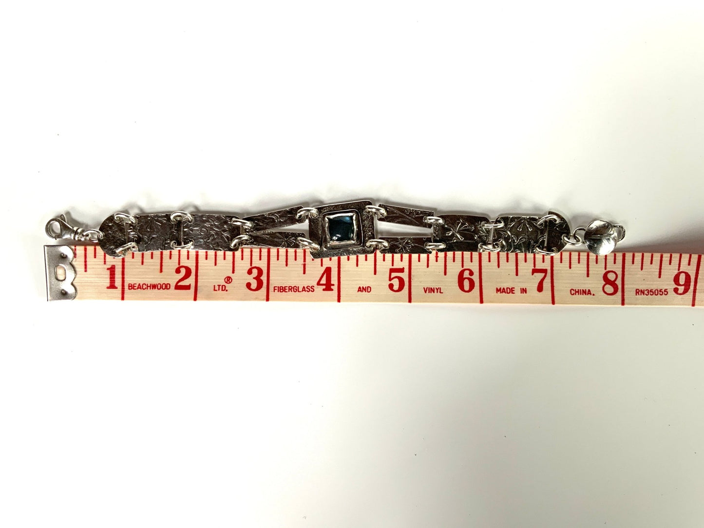 Labradorite Link Sterling Bracelet - Evitts Creek Arts