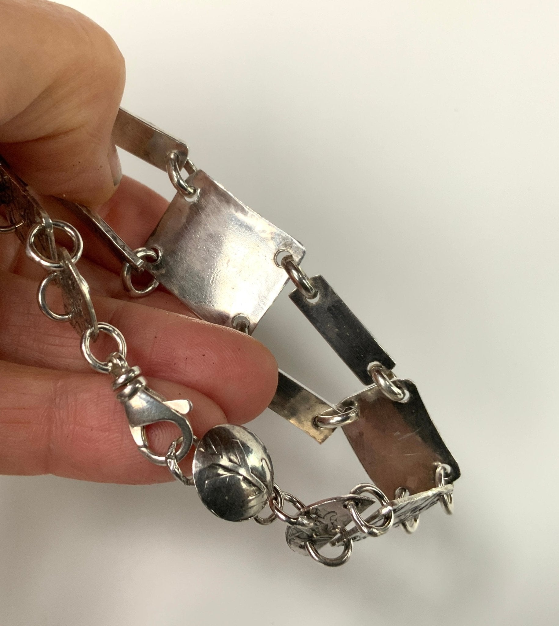 Labradorite Link Sterling Bracelet - Evitts Creek Arts