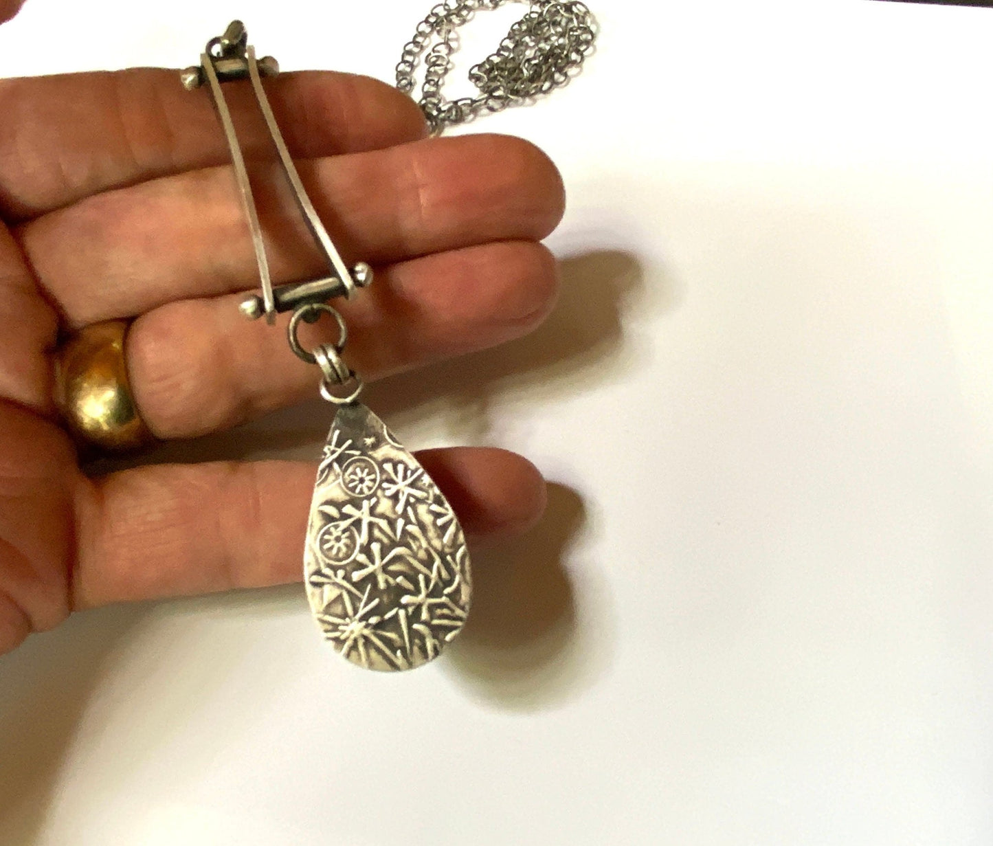 Mysterious Waters Labradorite Pendant on a 24” Sterling Silver Chain. - Evitts Creek Arts