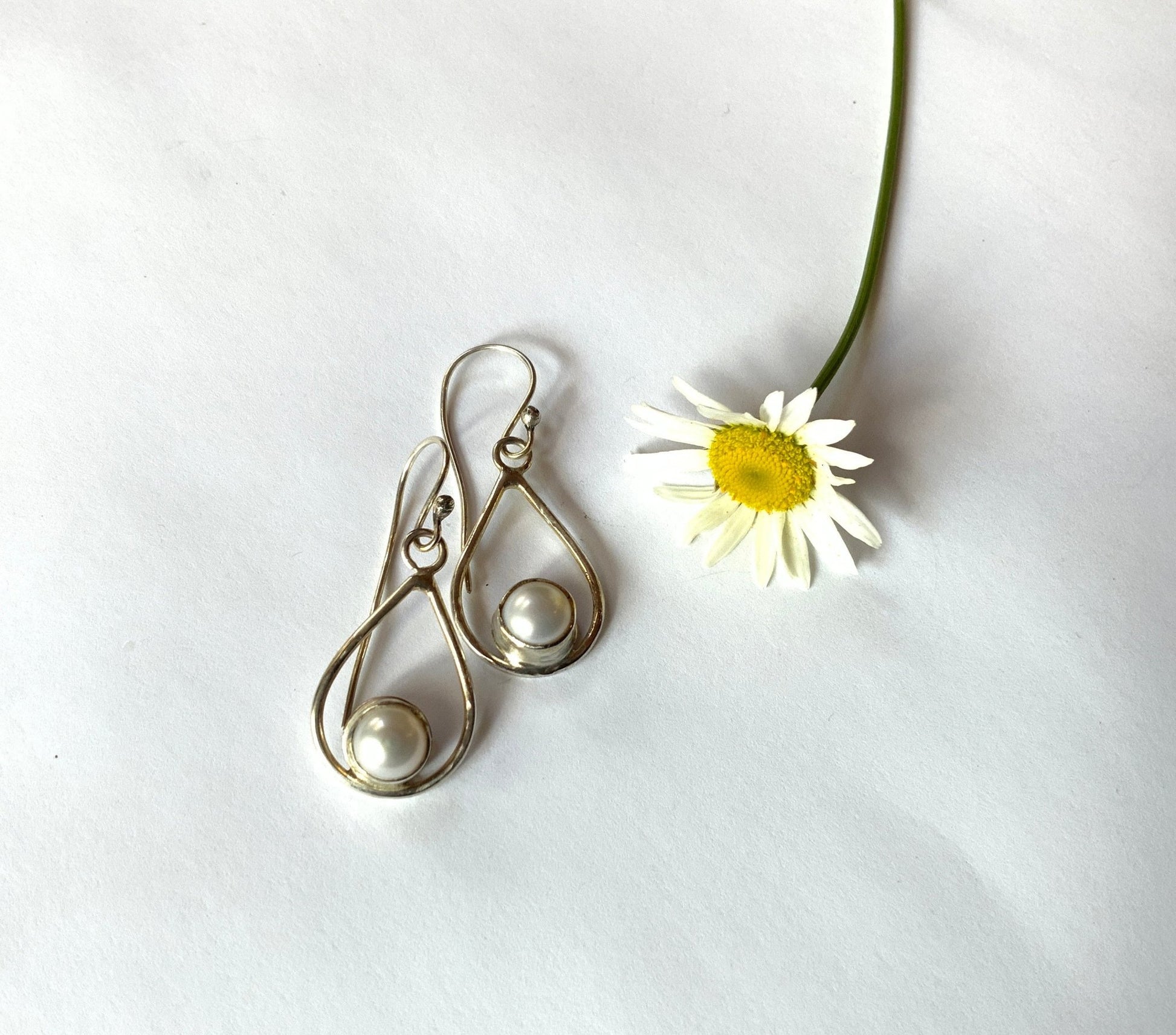 Pearl Teardrop Earrings - Evitts Creek Arts