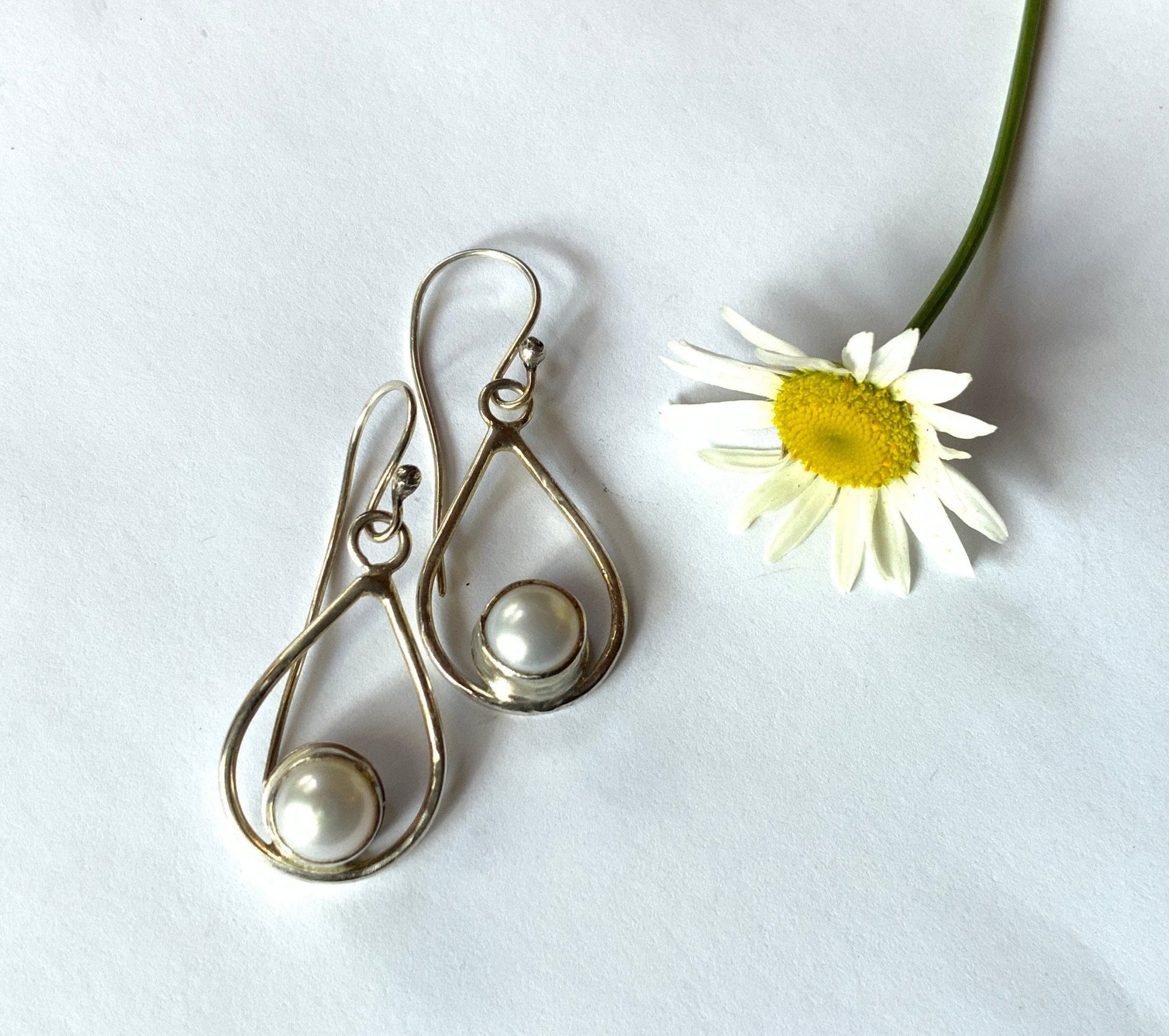 Pearl Teardrop Earrings - Evitts Creek Arts