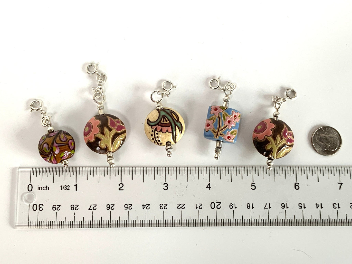 Moravian Raku Charms Pendant Charms or Pendants - Evitts Creek Arts