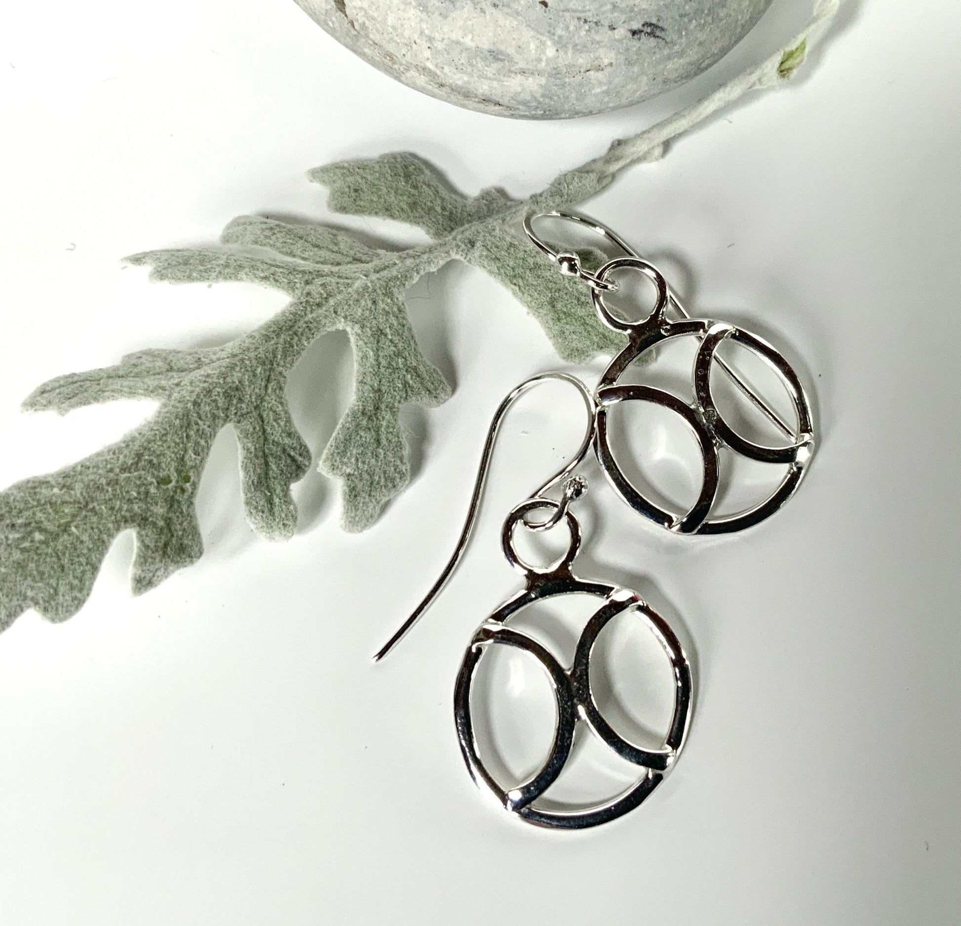 Small Circle Design Silver Earrings - Evitts Creek Arts