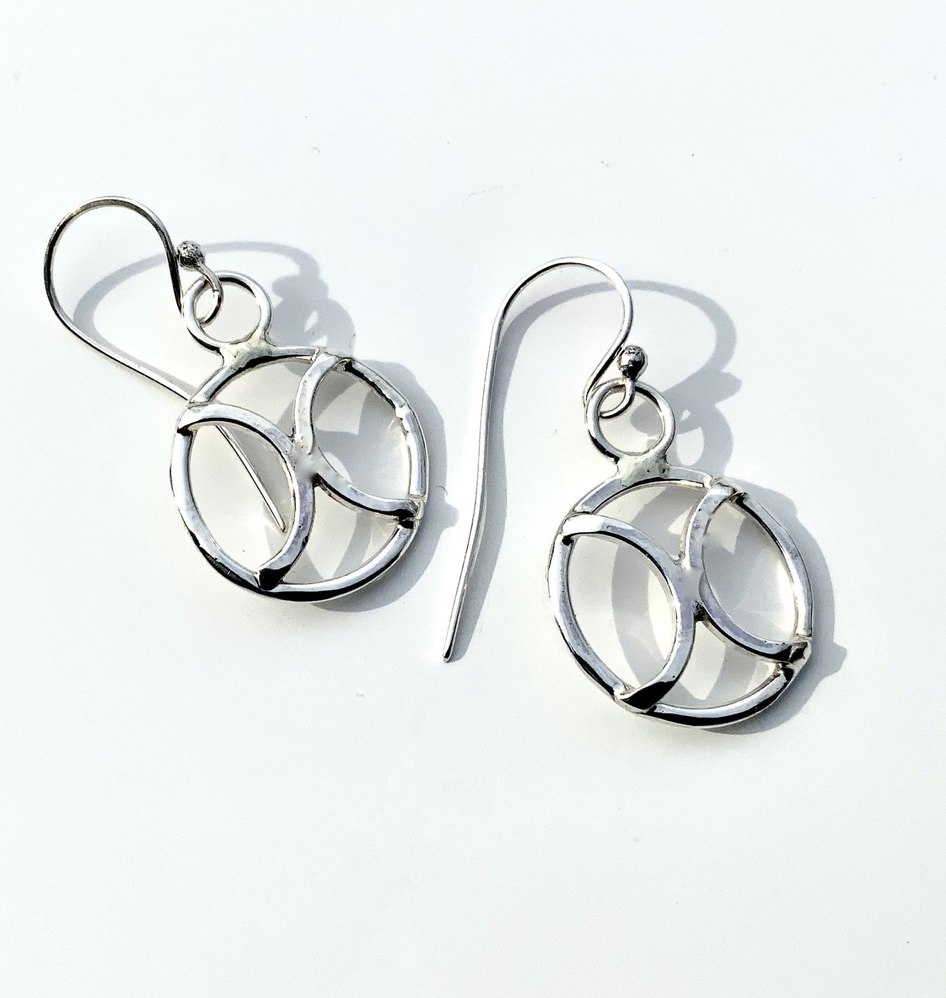 Small Circle Design Silver Earrings - Evitts Creek Arts