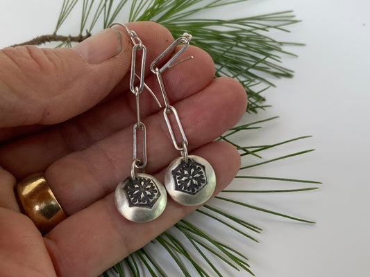 Sterling Silver Snowflake Earrings - Evitts Creek Arts