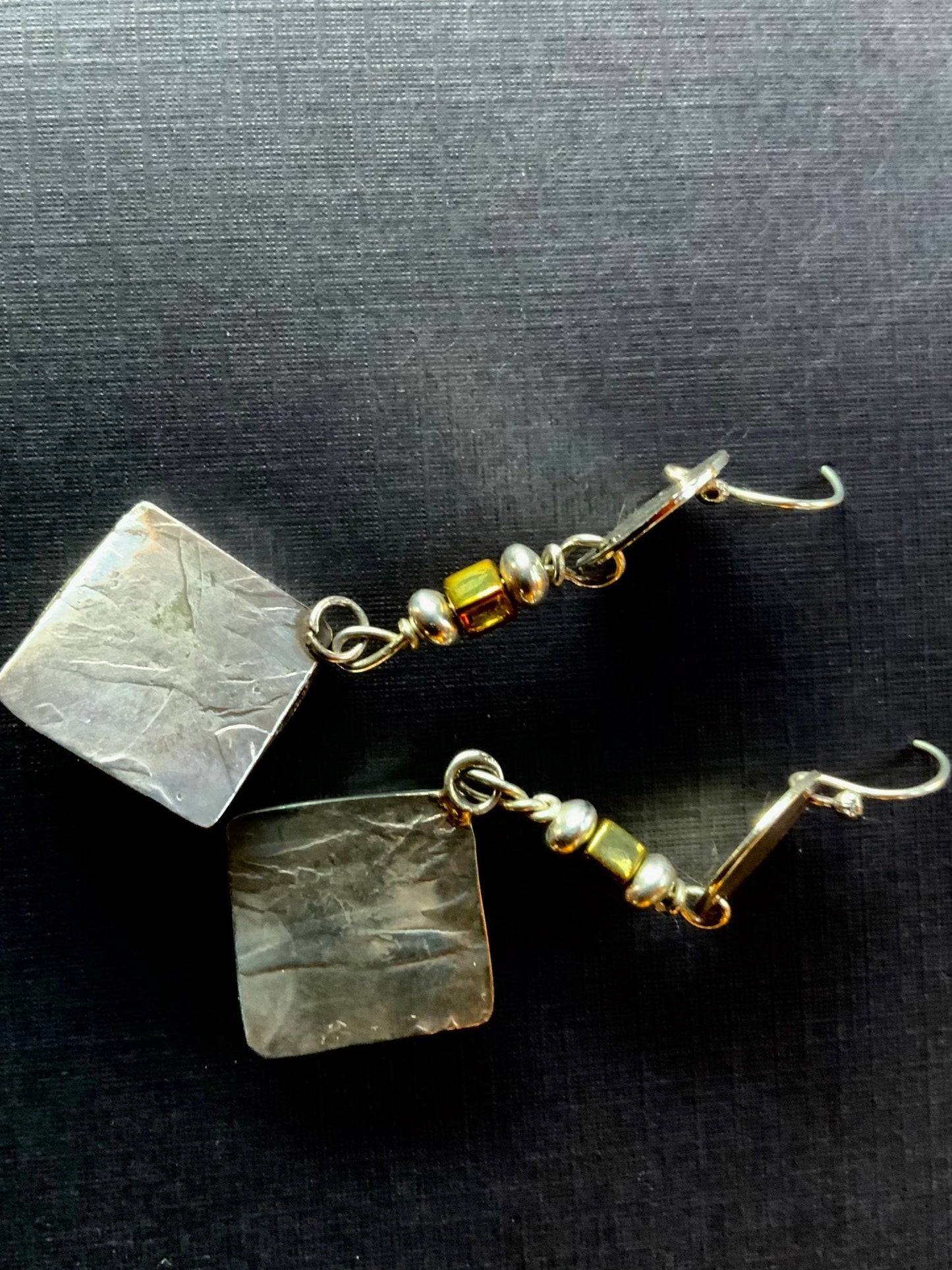 Vintage Glass Tile Earrings - Evitts Creek Arts