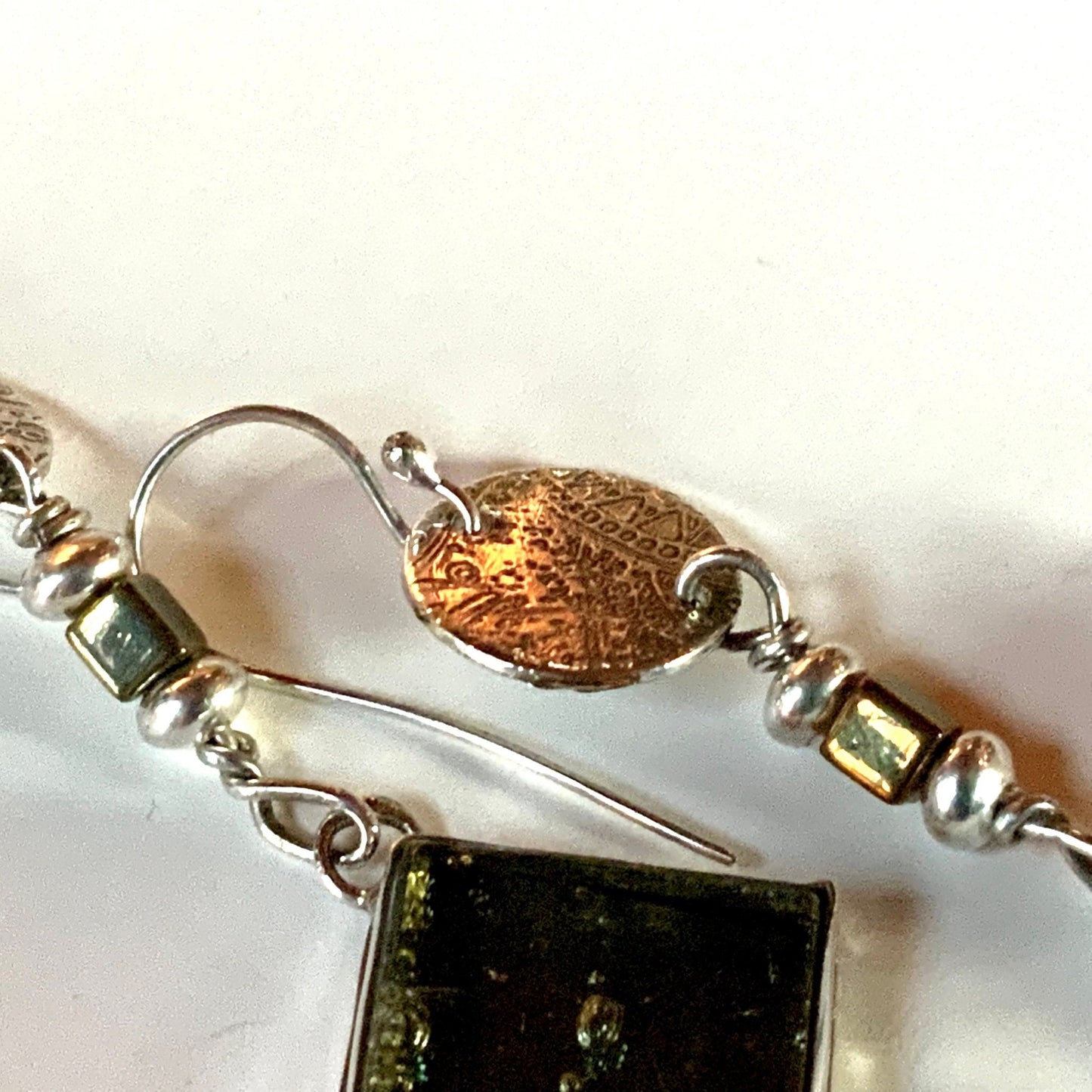 Vintage Glass Tile Earrings - Evitts Creek Arts