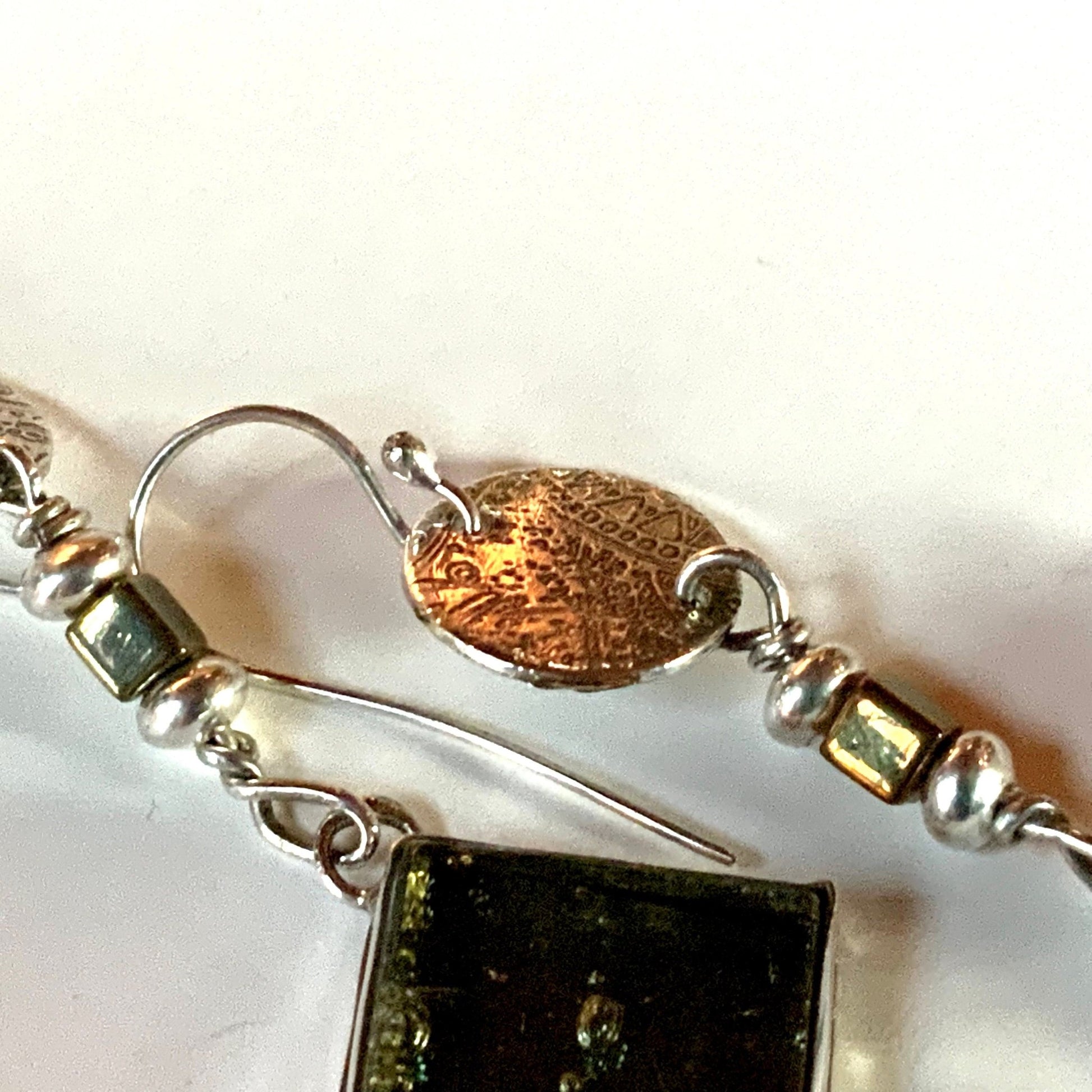 Vintage Glass Tile Earrings - Evitts Creek Arts