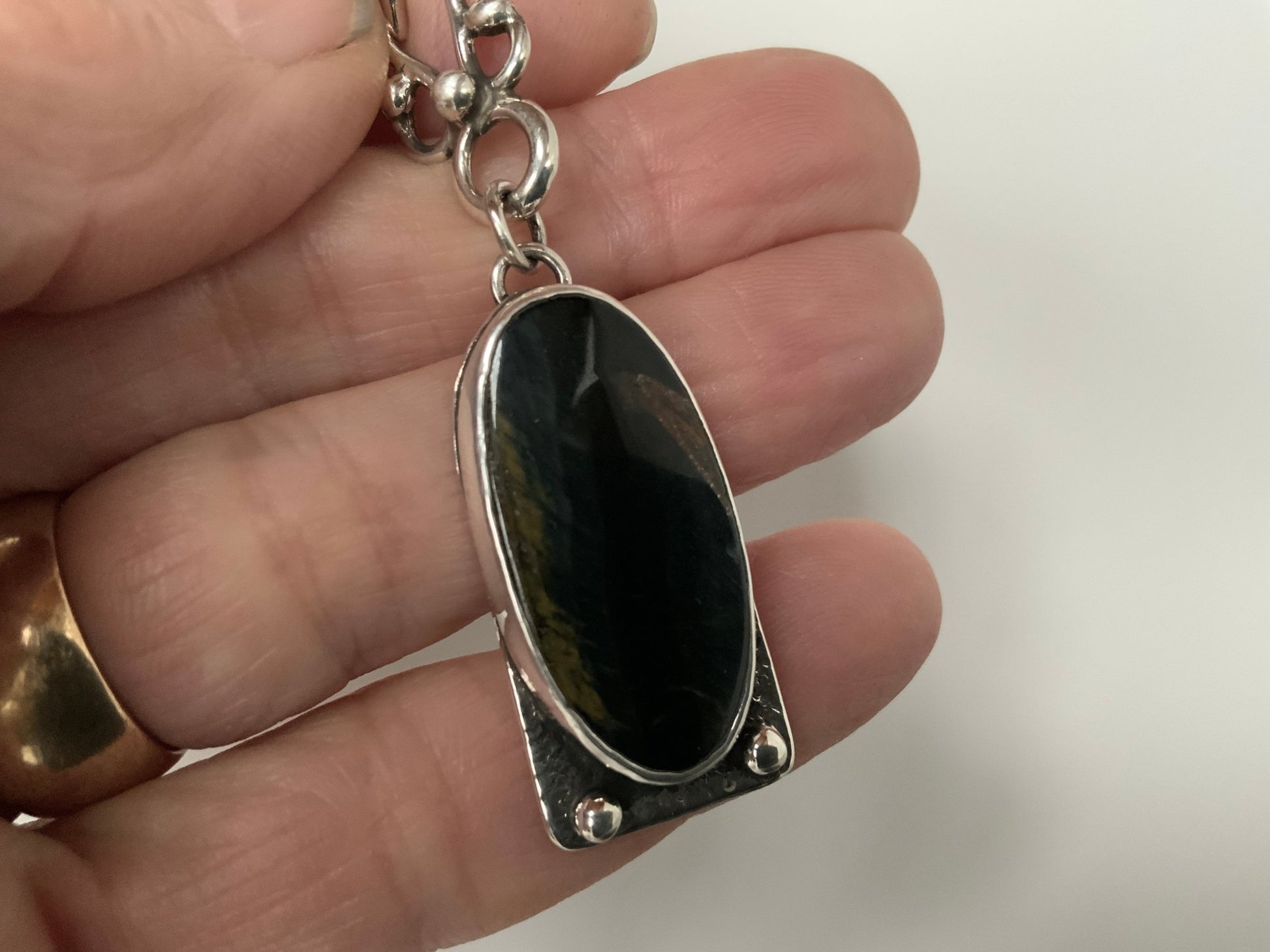Vintage-inspired Pietersite Lavaliere Pendant - Evitts Creek Arts