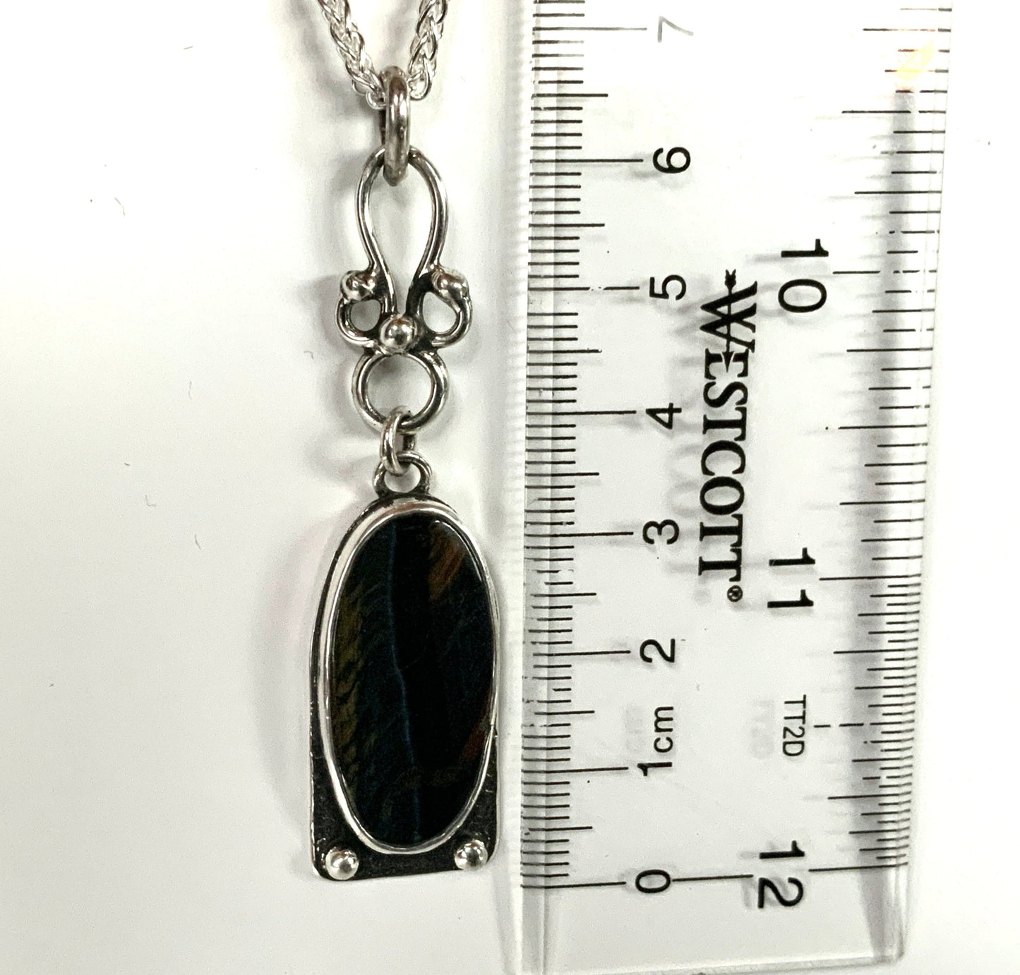 Vintage-inspired Pietersite Lavaliere Pendant - Evitts Creek Arts