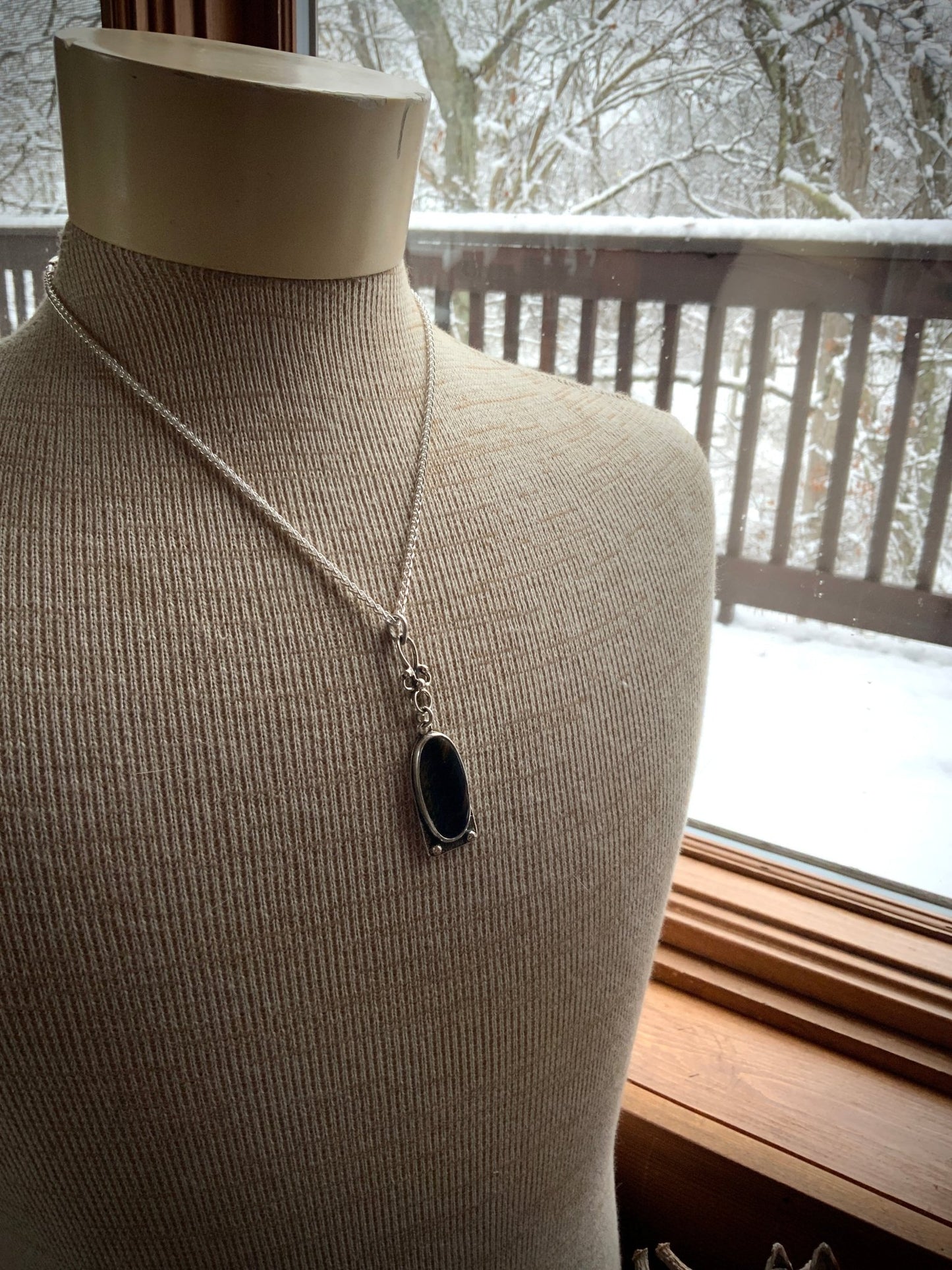 Vintage-inspired Pietersite Lavaliere Pendant - Evitts Creek Arts