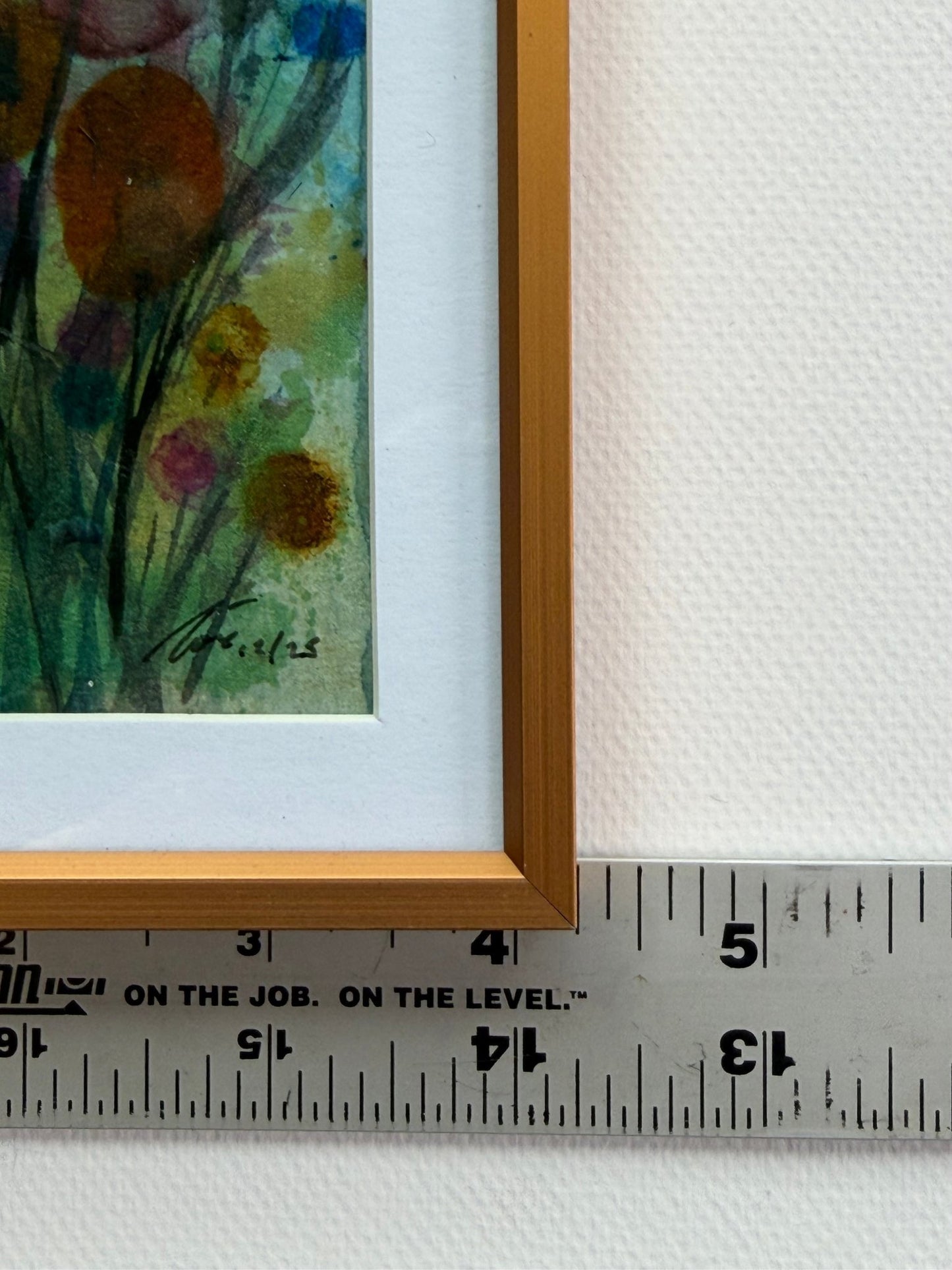 Abstract Floral 1 4x6 Mixed media painting - Evitts Creek Arts